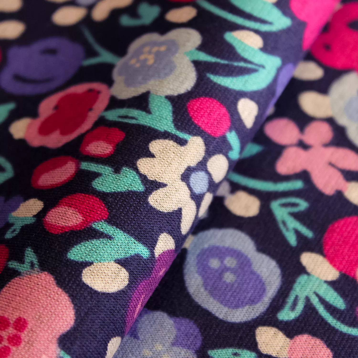 Sweater blauw met bloemen