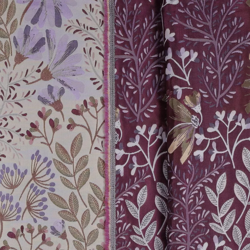 Jacquard lila met bloemen - Poppy