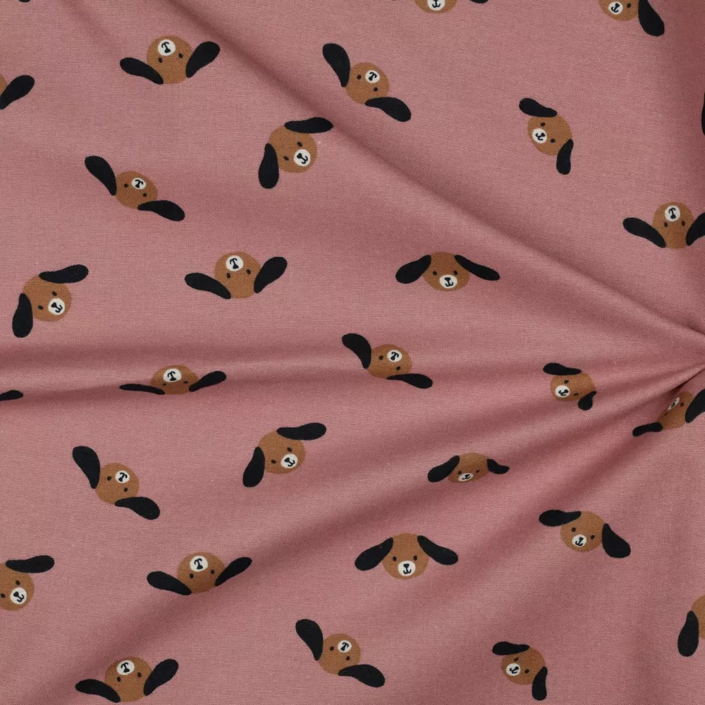 Flanel roze met hondjes - Poppy