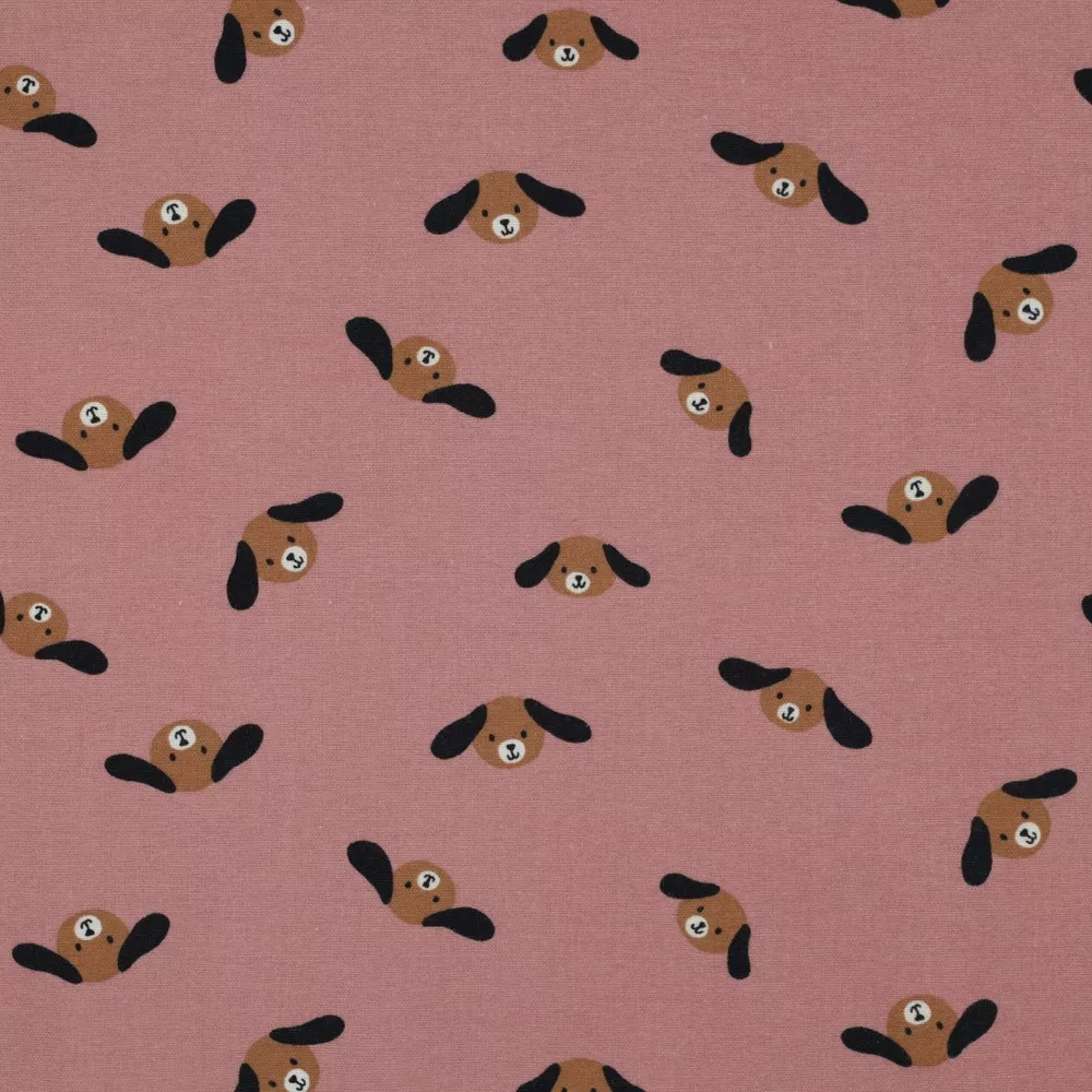 Flanel roze met hondjes - Poppy
