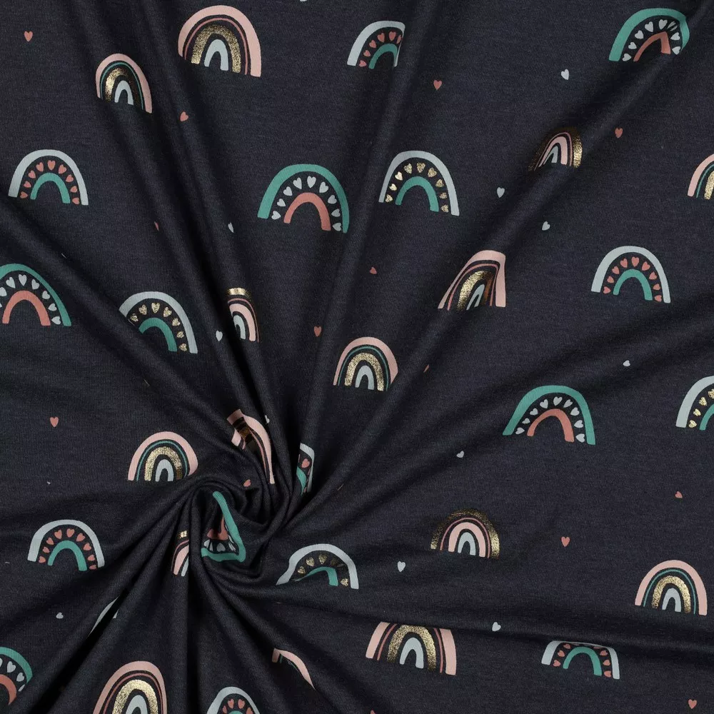 Tricot blauw met regenbogen - Poppy