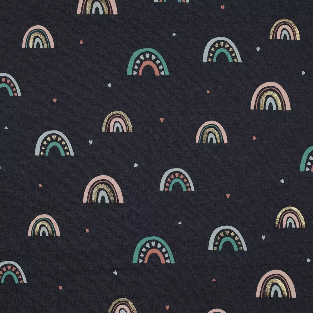 Tricot blauw met regenbogen - Poppy