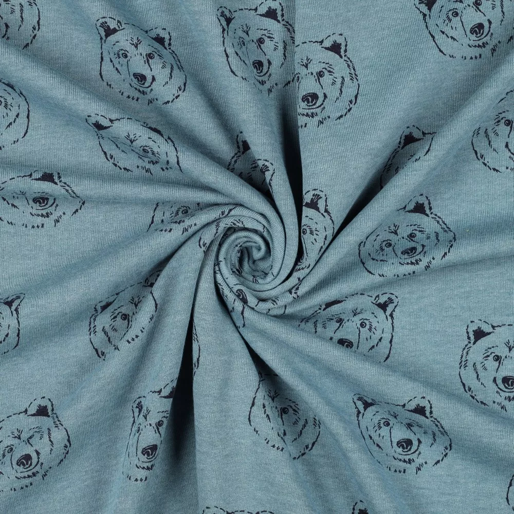 French terry blauw met beren - Poppy