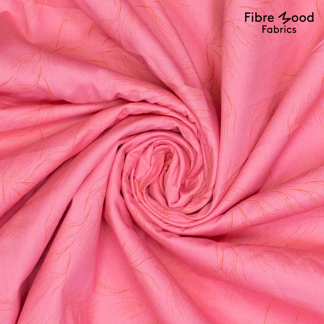Katoen roze met lijnen - Fibre Mood