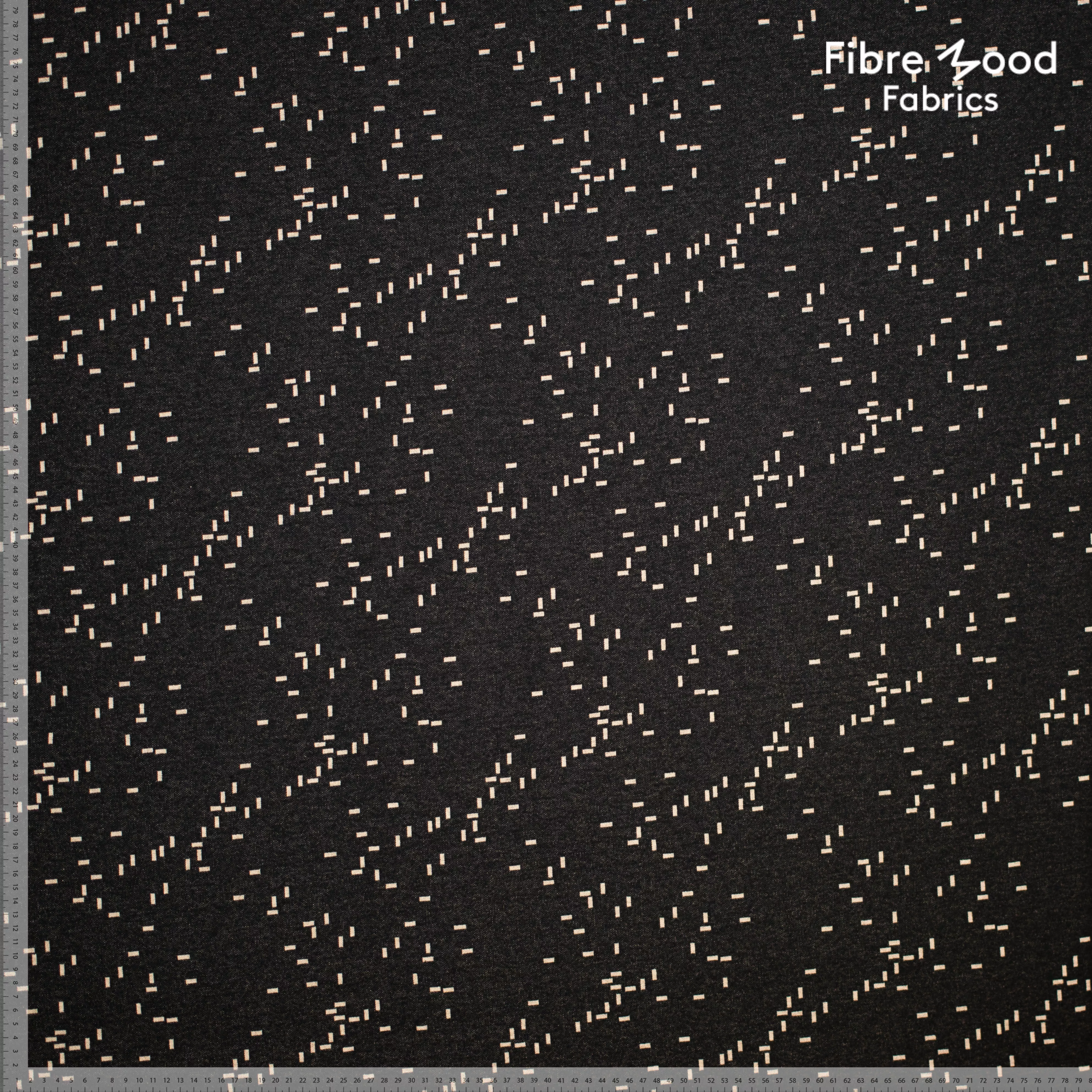 Jacquard zwart met blokjes - Fibre Mood