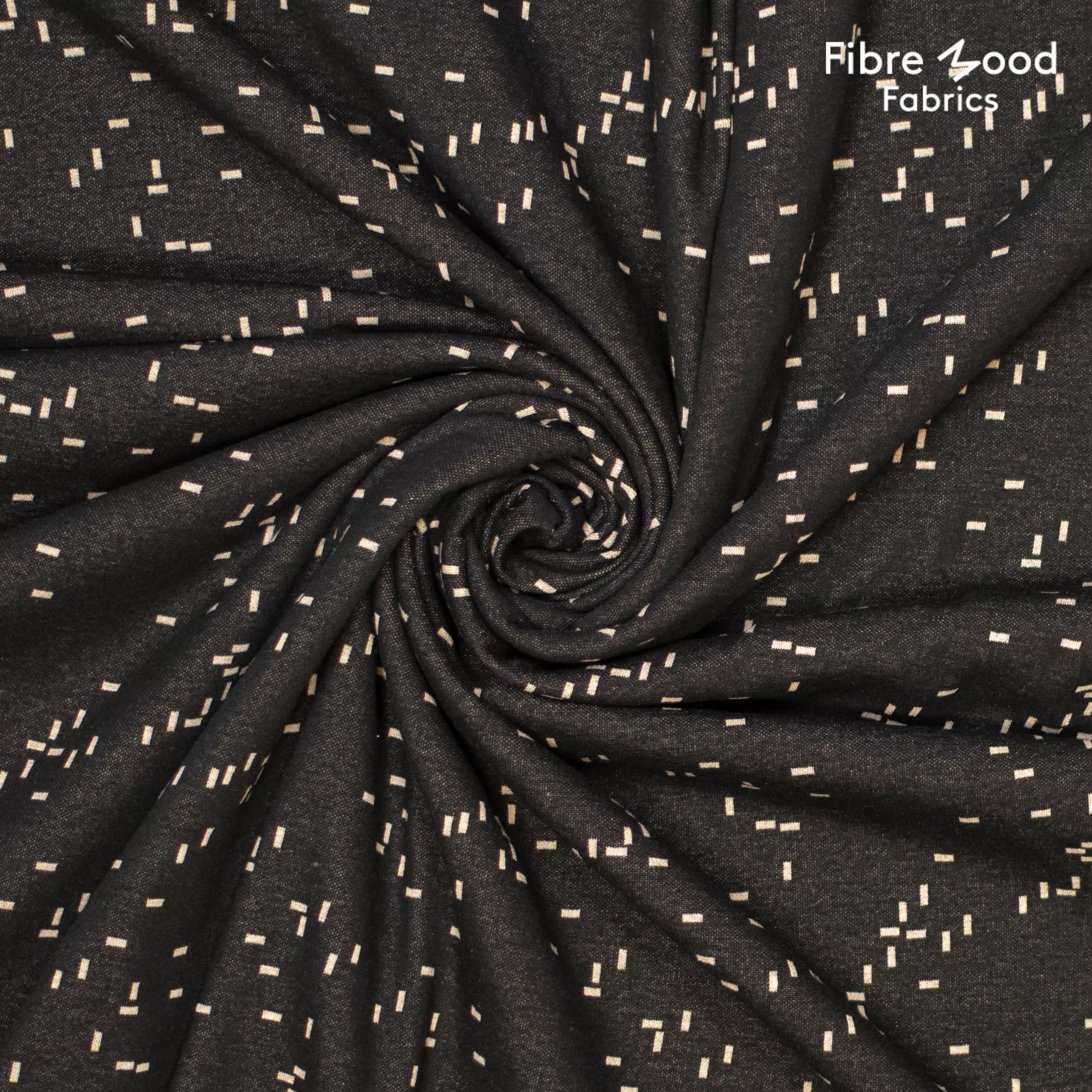Jacquard zwart met blokjes - Fibre Mood