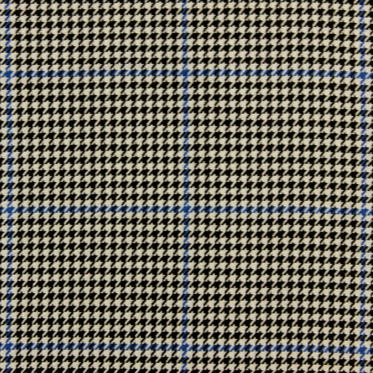 Pied-de-poule zwart met blauwe ruiten