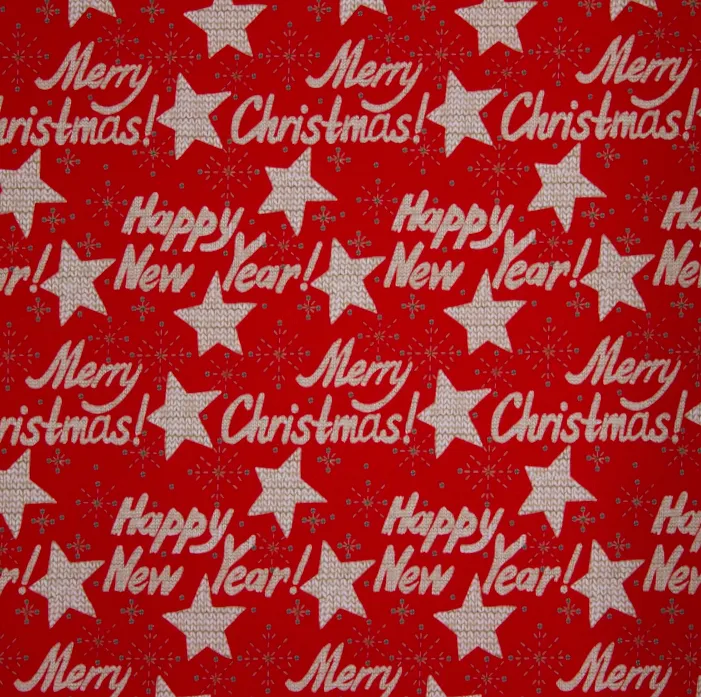 French terry rood met 'Merry Christmas'