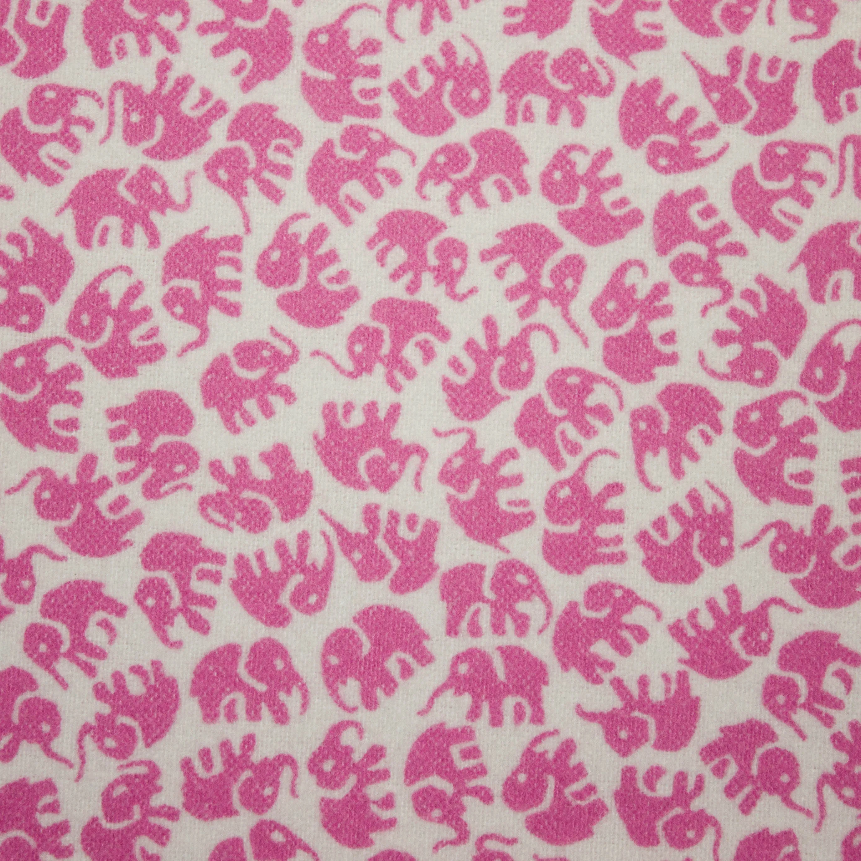 Flanel met roze olifantjes