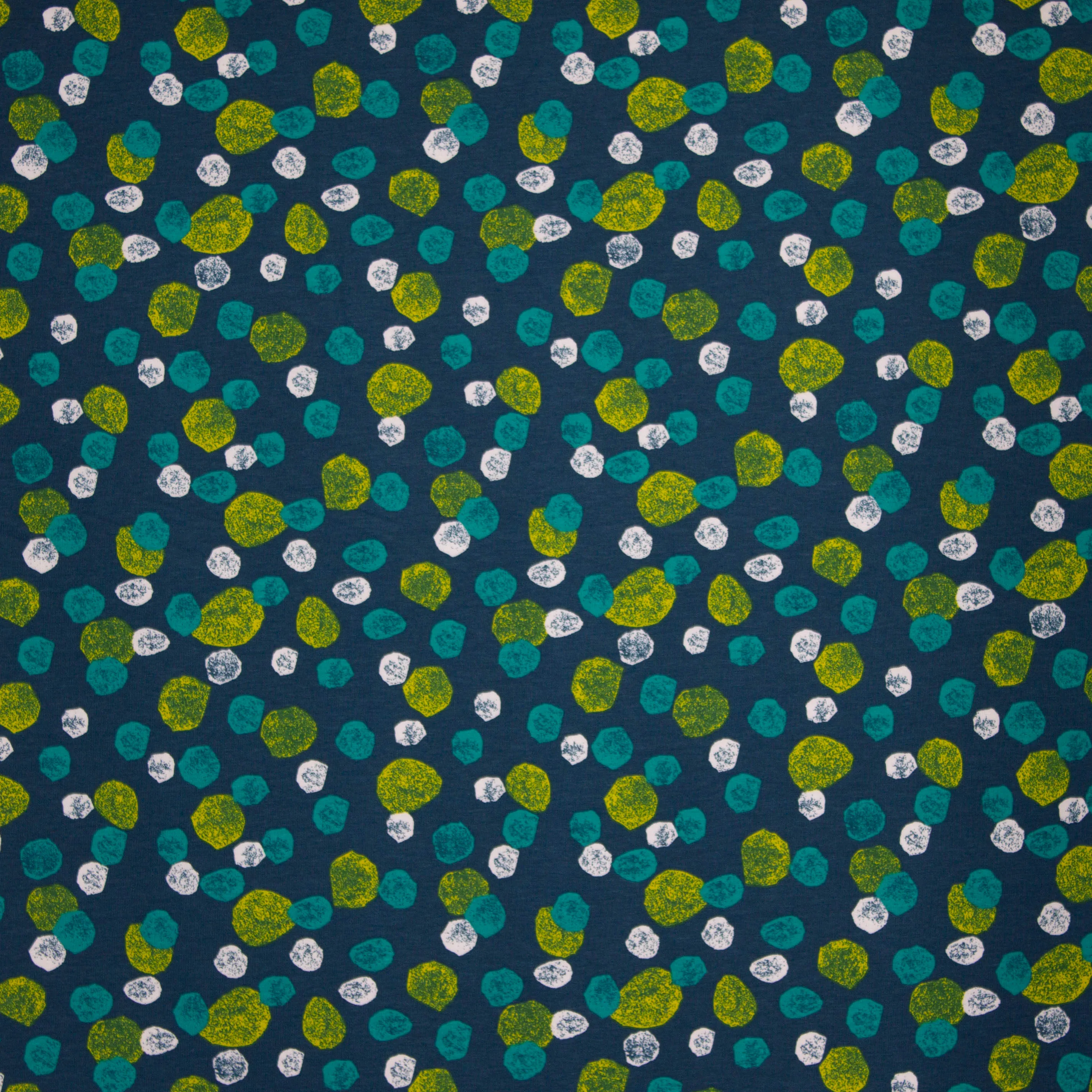 Tricot blauw met bollen