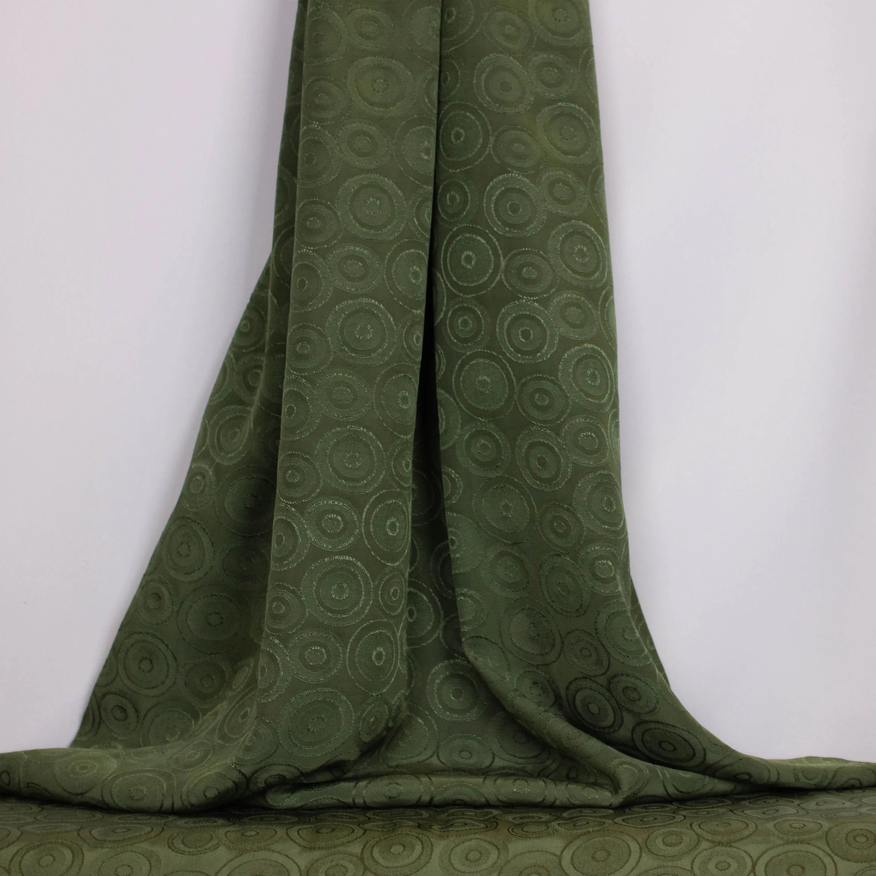 Jacquard army groen met cirkelpatroon