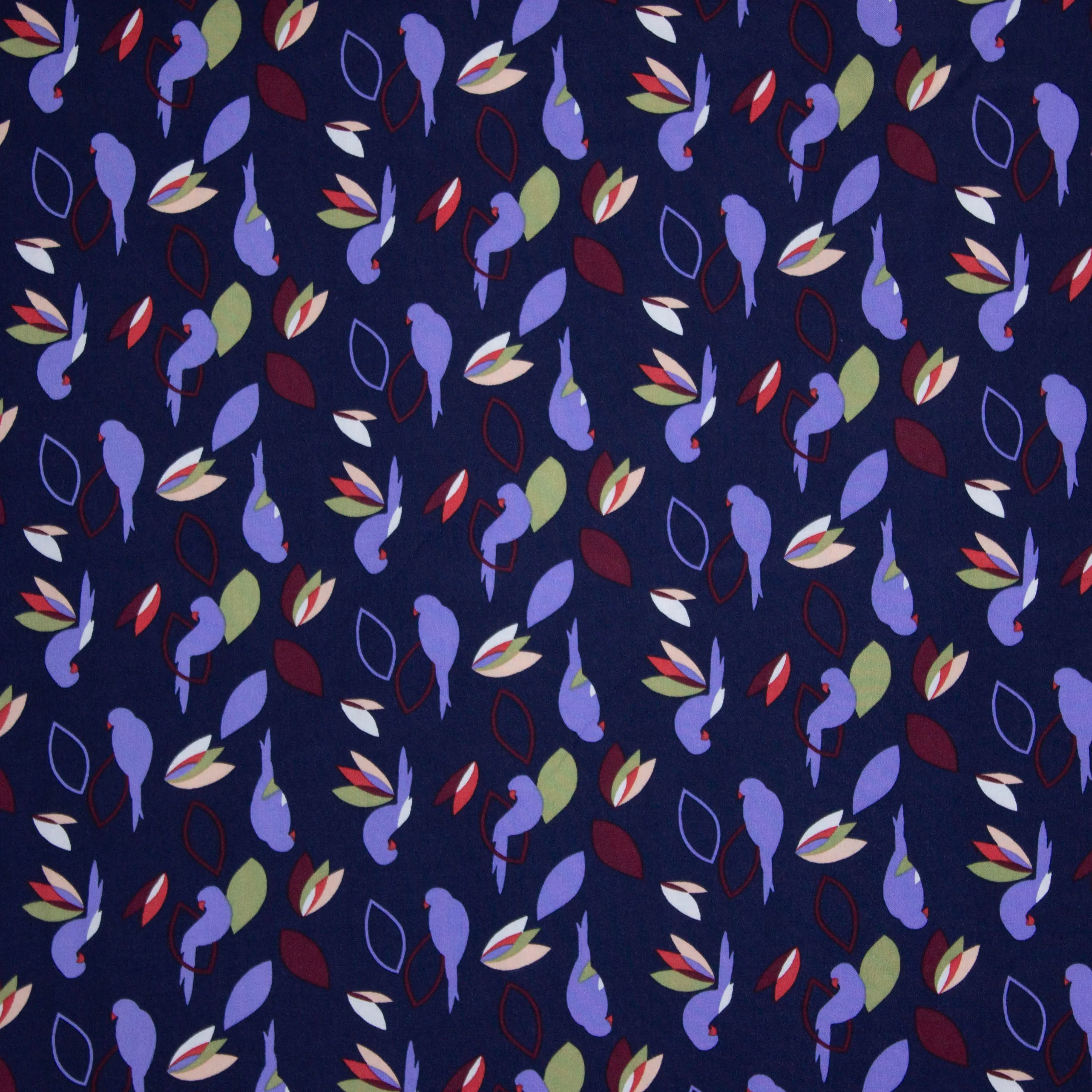Viscose blauw met vogels