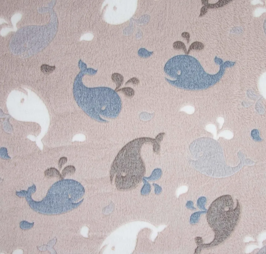 Fleece grijs met walvissen 'Coraline' - Katia