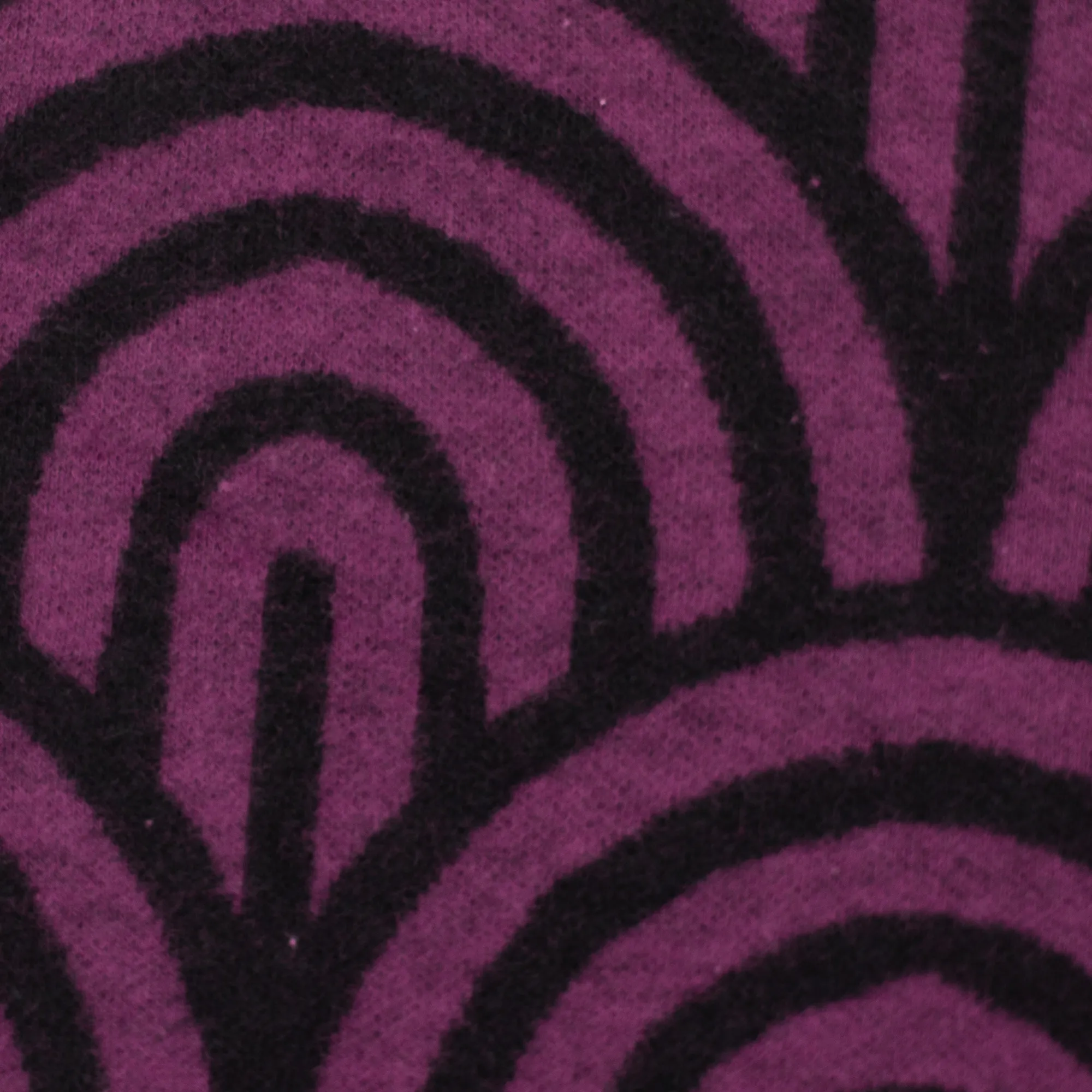 Zachte jacquard tricot paars met zwarte bogen 'Emily'