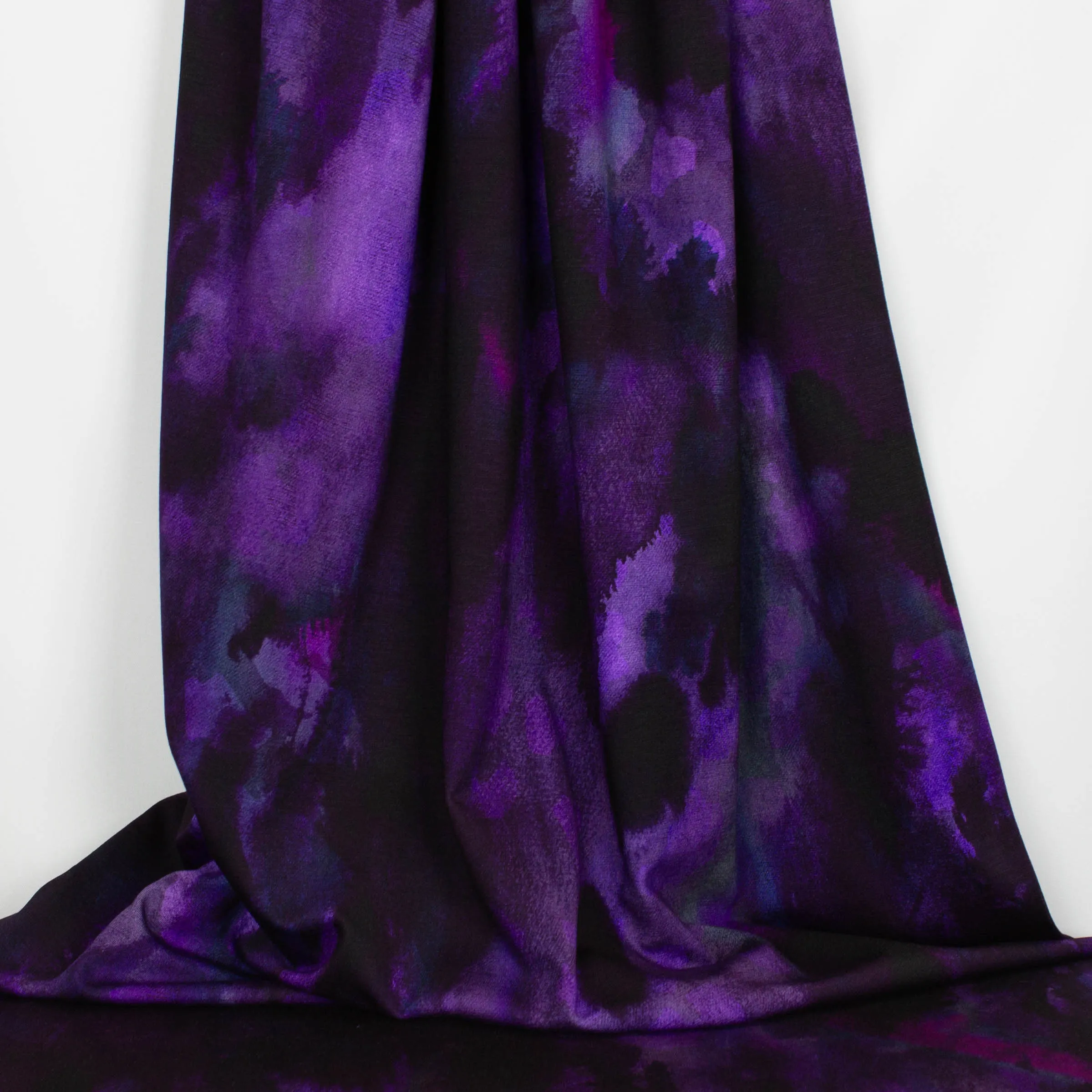 Viscose tricot paars met abstracte inkt print - Alta Moda