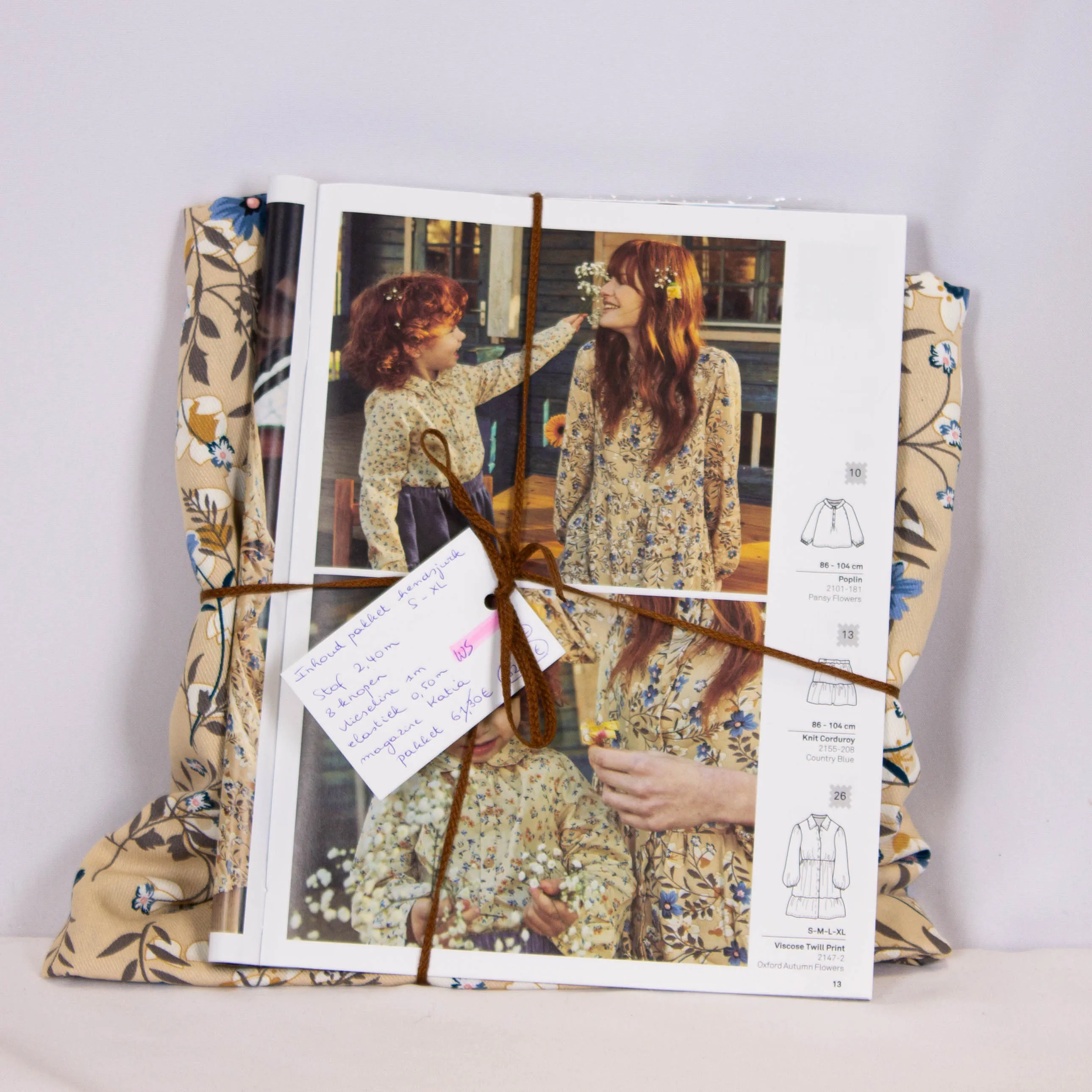 Voordeelpakket hemdjurk viscose 'Oxford Autumn Flowers'   - Katia