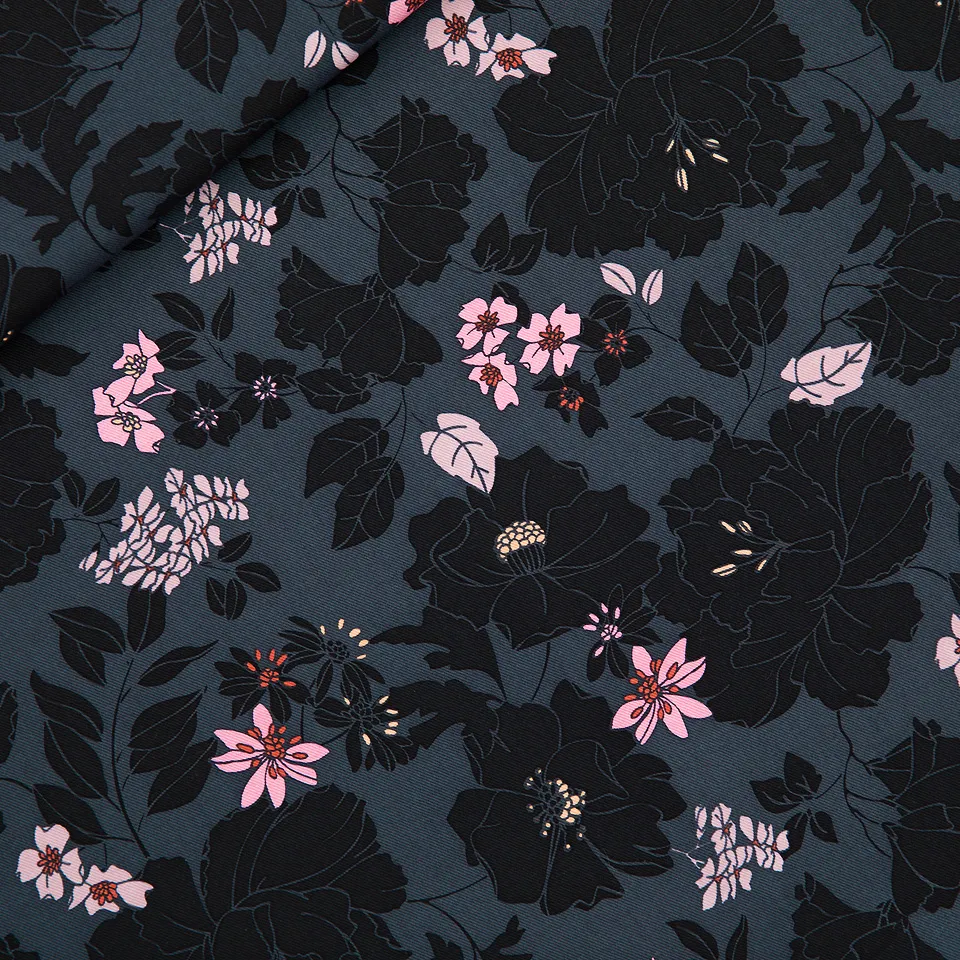 Canvas katoen blauw met bloemen 'Hydrony'  van See You At Six