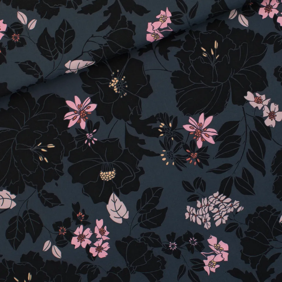 Viscose blauw met bloemen 'Hydrony' van See You At Six