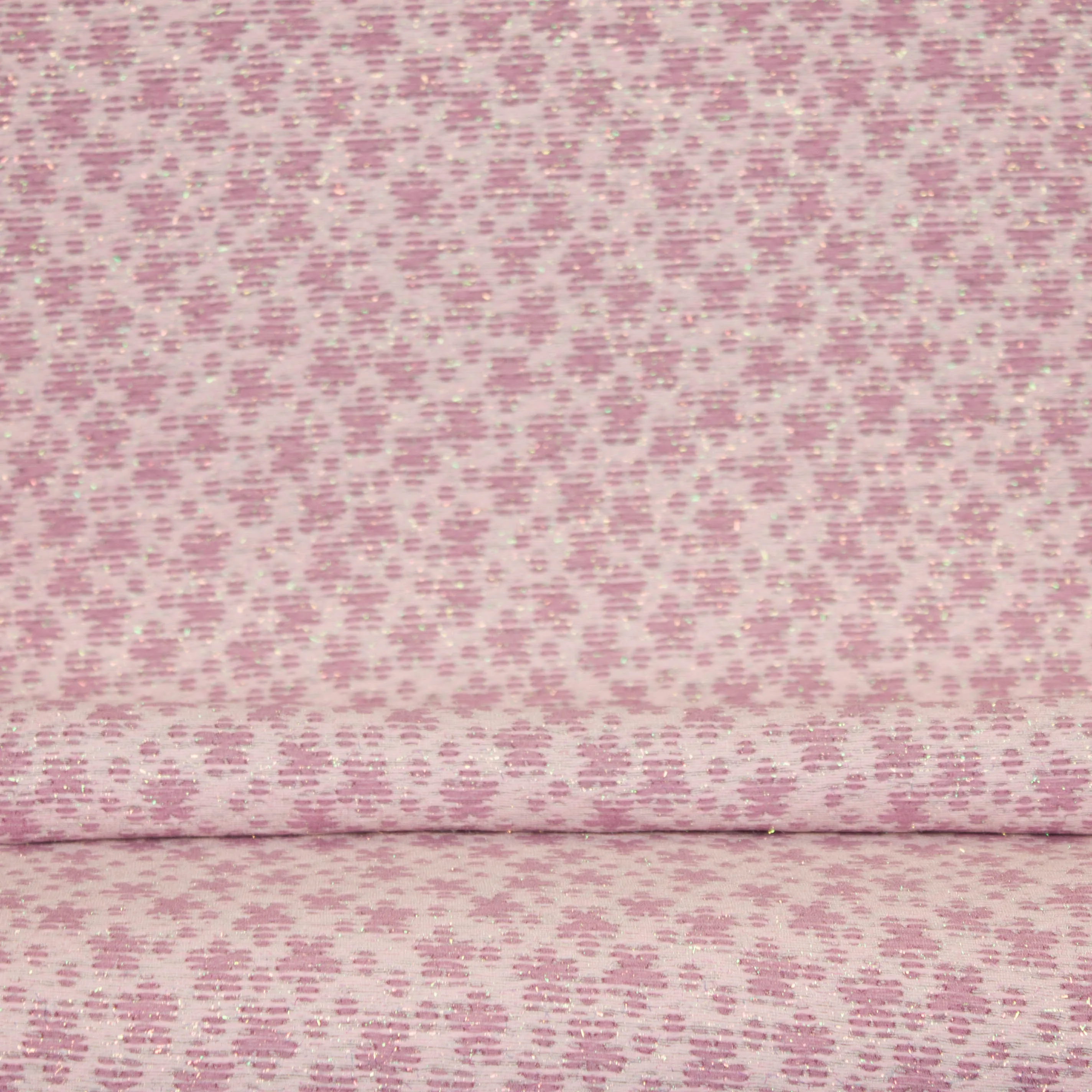 Roze jacquard glinsterend met bloemetjes - Lorré