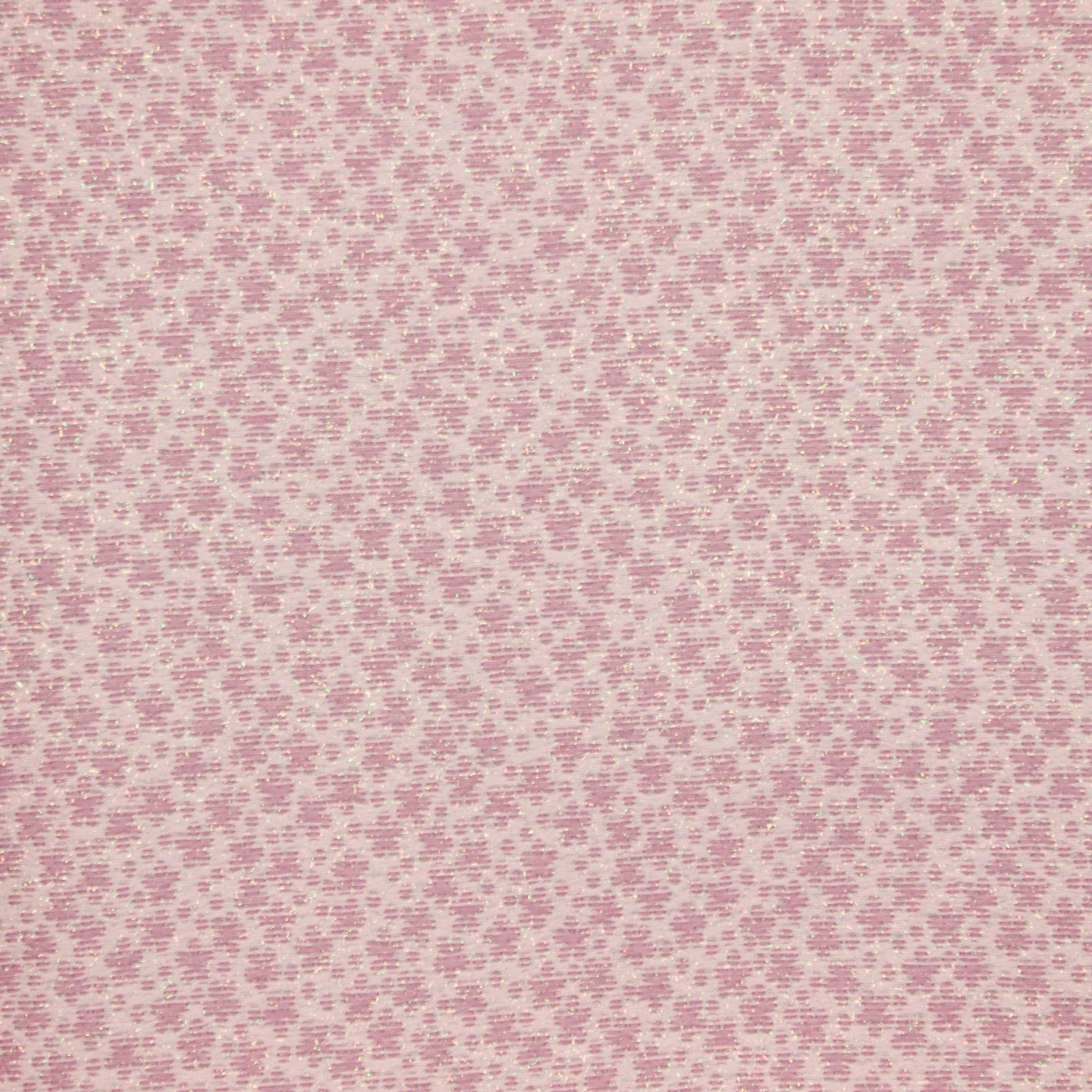 Roze jacquard glinsterend met bloemetjes - Lorré