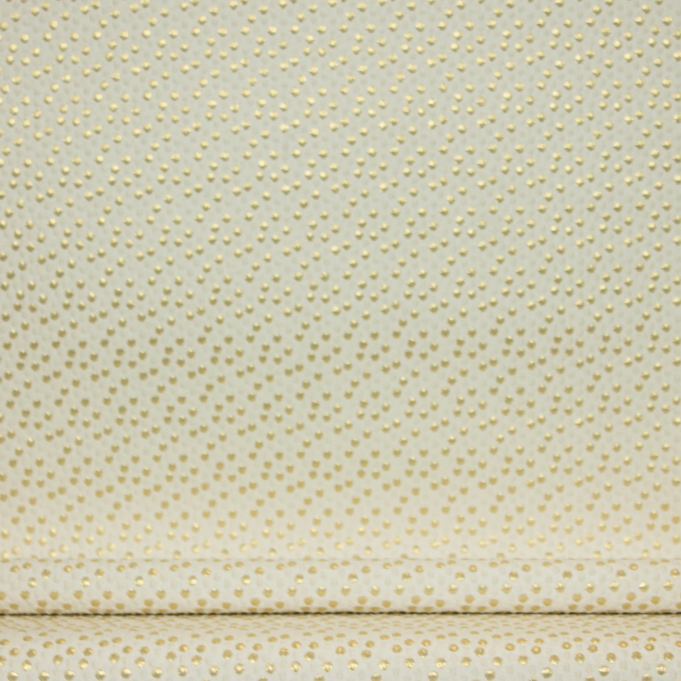 Jacquard ivoor wit met gouden bolletjes