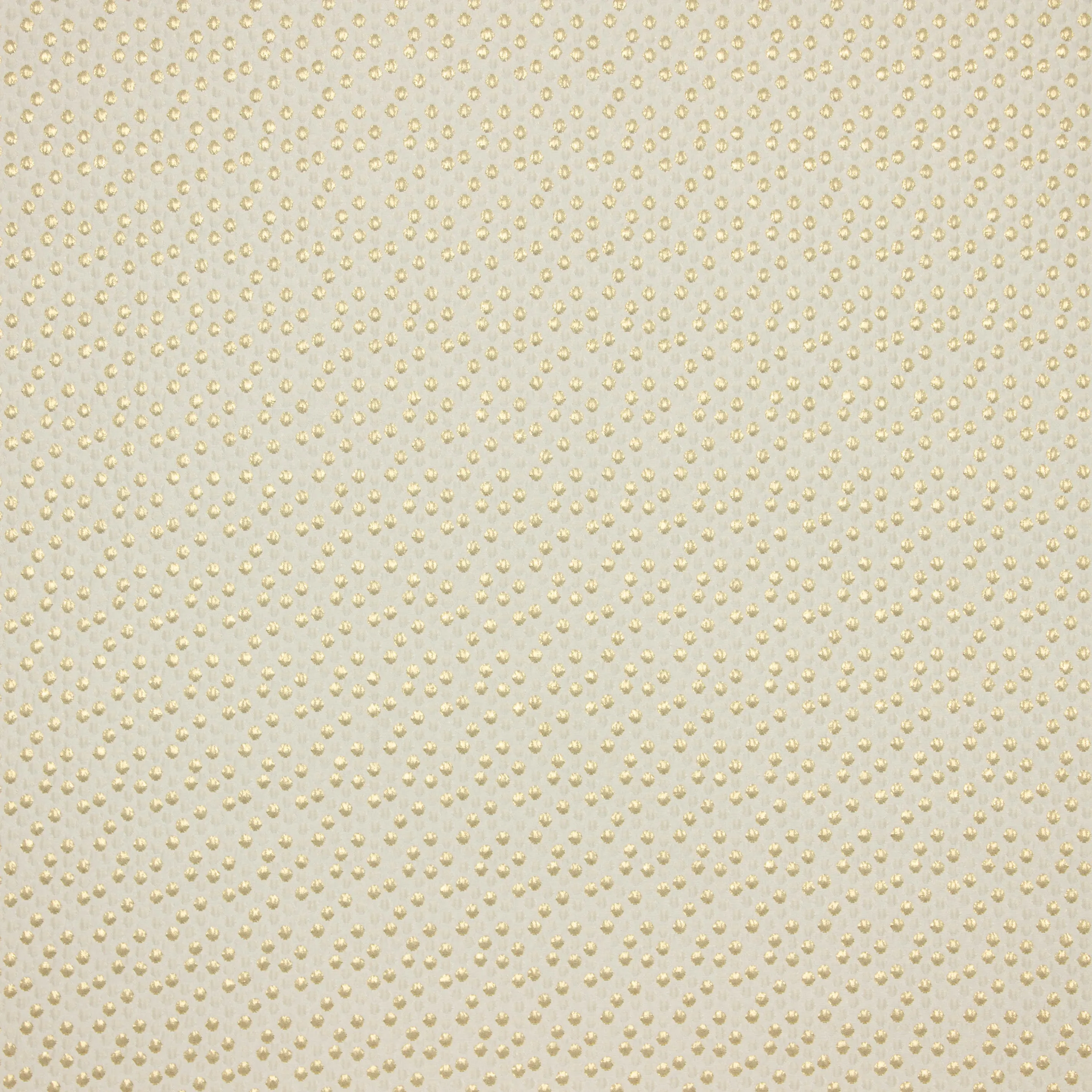 Jacquard ivoor wit met gouden bolletjes