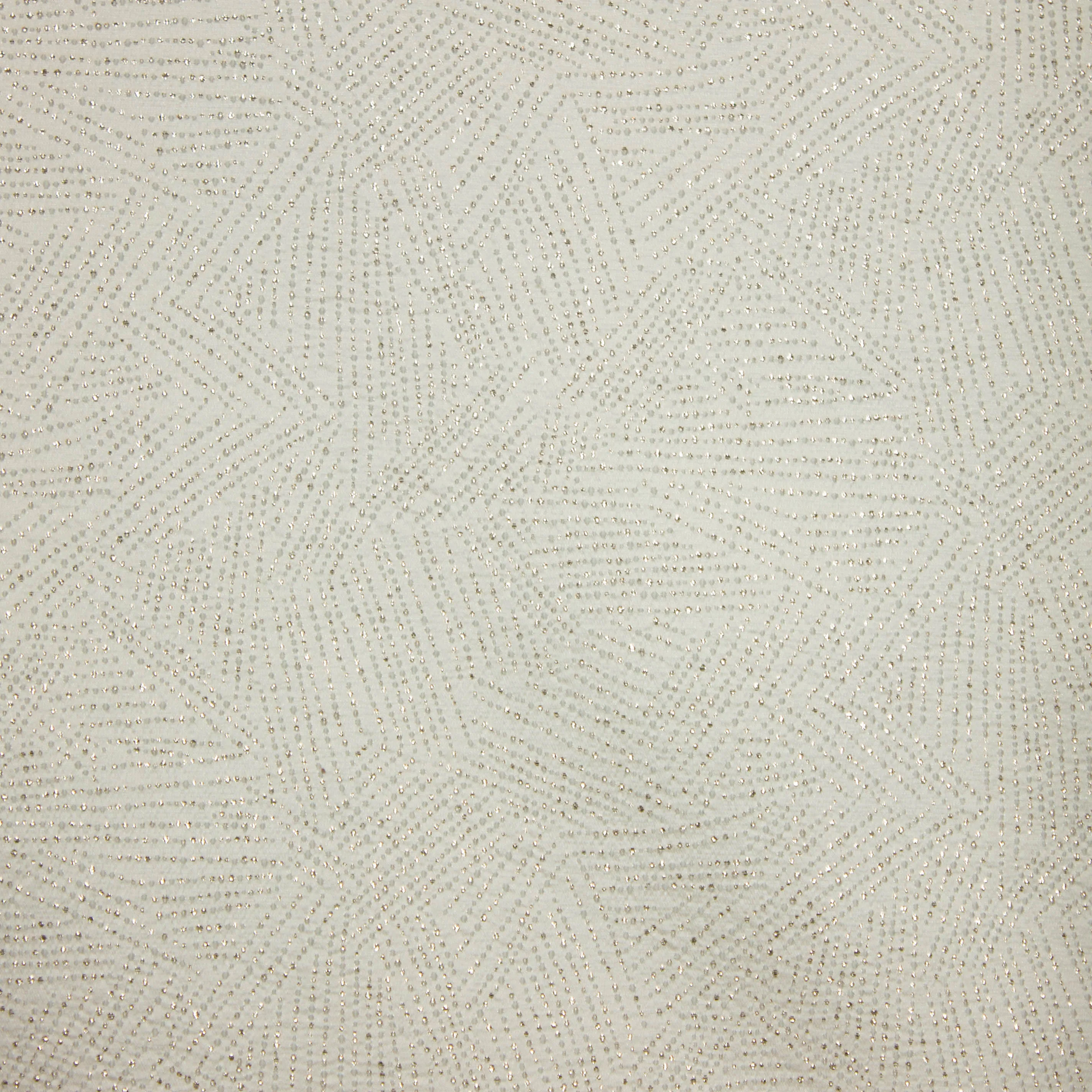 Jacquard gebroken wit met zilveren bolletjes - Lorré