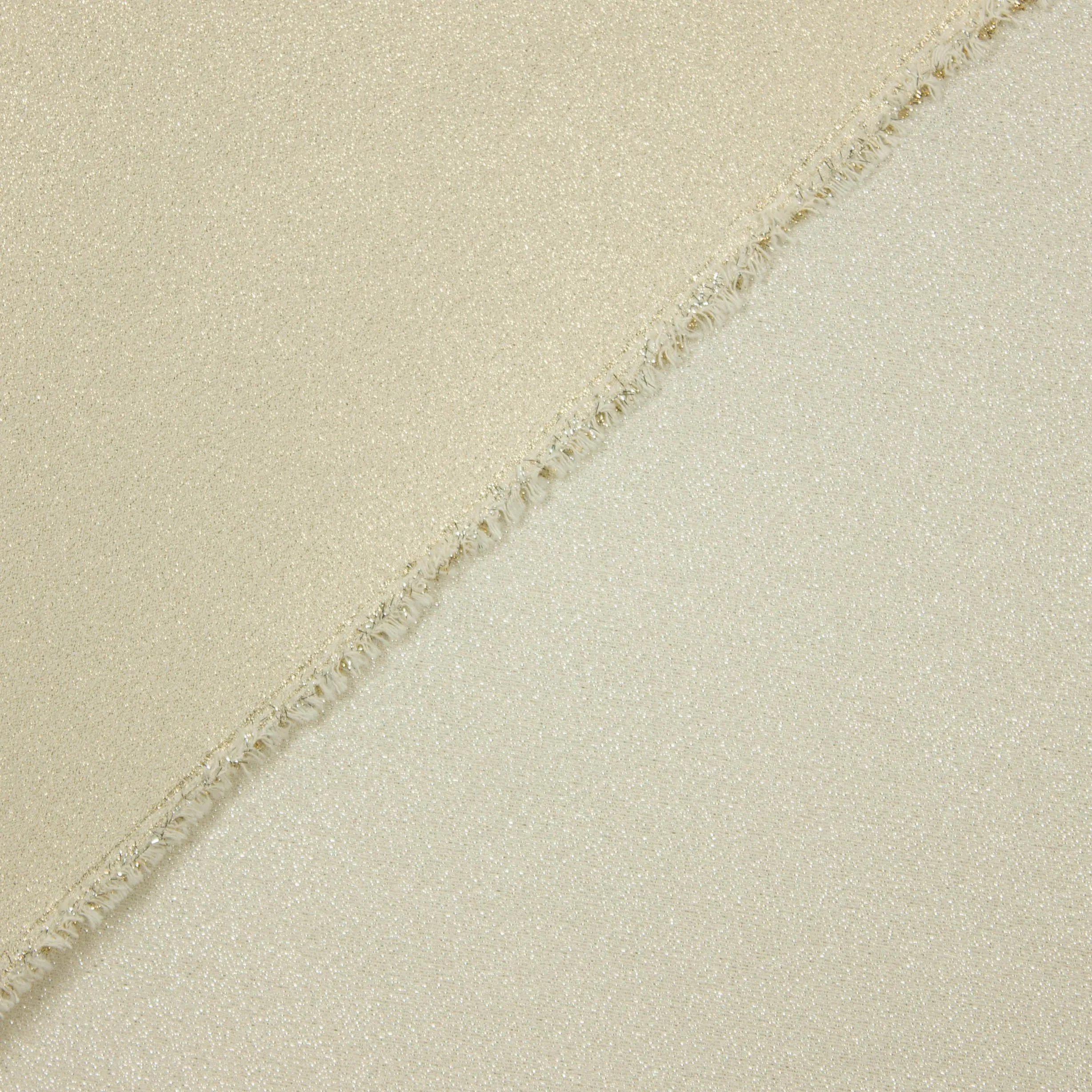 Double face jacquard gebroken wit / nude met glitter