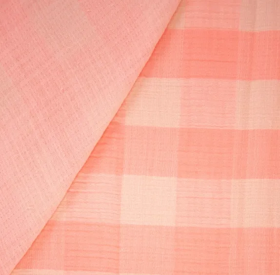 Tetra fluo koraal met ruiten  - Katia Fabrics
