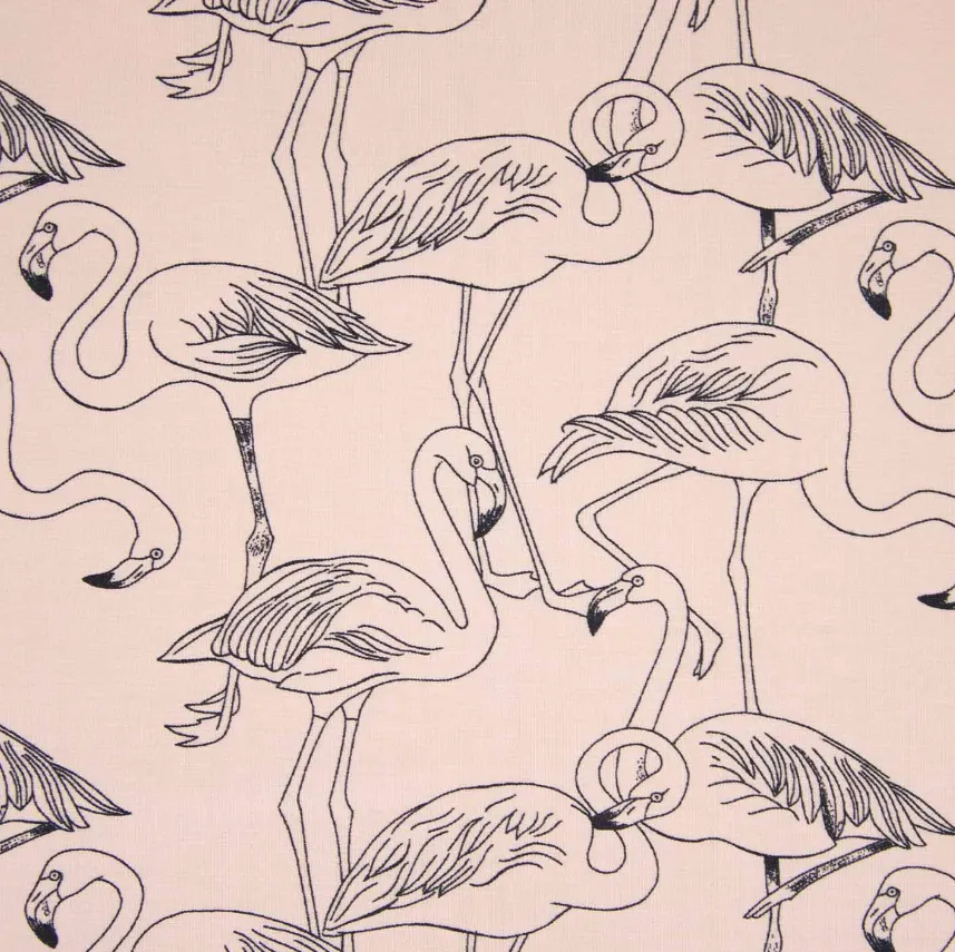 Tricot licht koraal met flamingo's  - Katia Fabrics