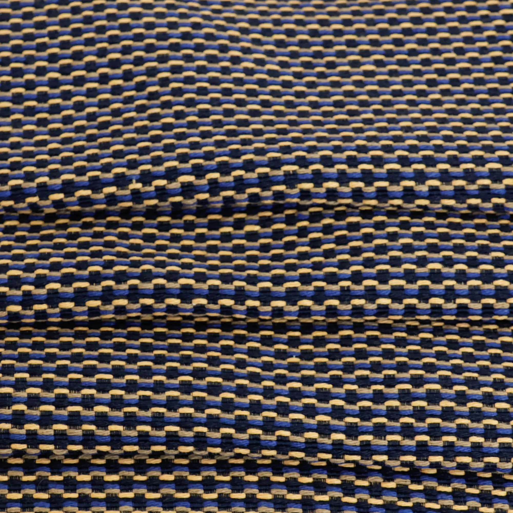 Mantelstof geel blauw zwart