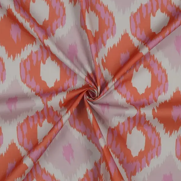 Voile katoen kairo oranje roze    - Poppy