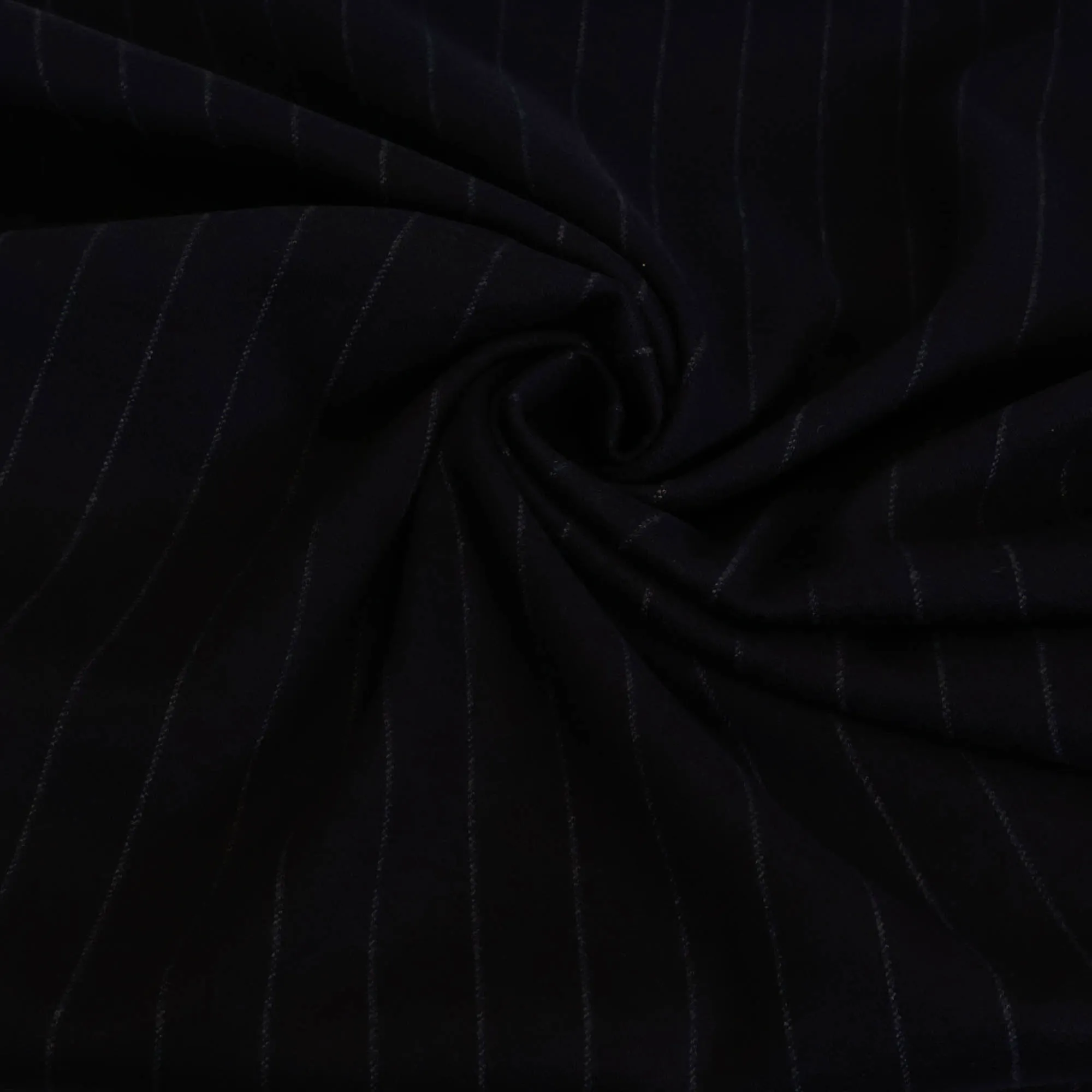 Polyesterviscose gestreept navy blauw