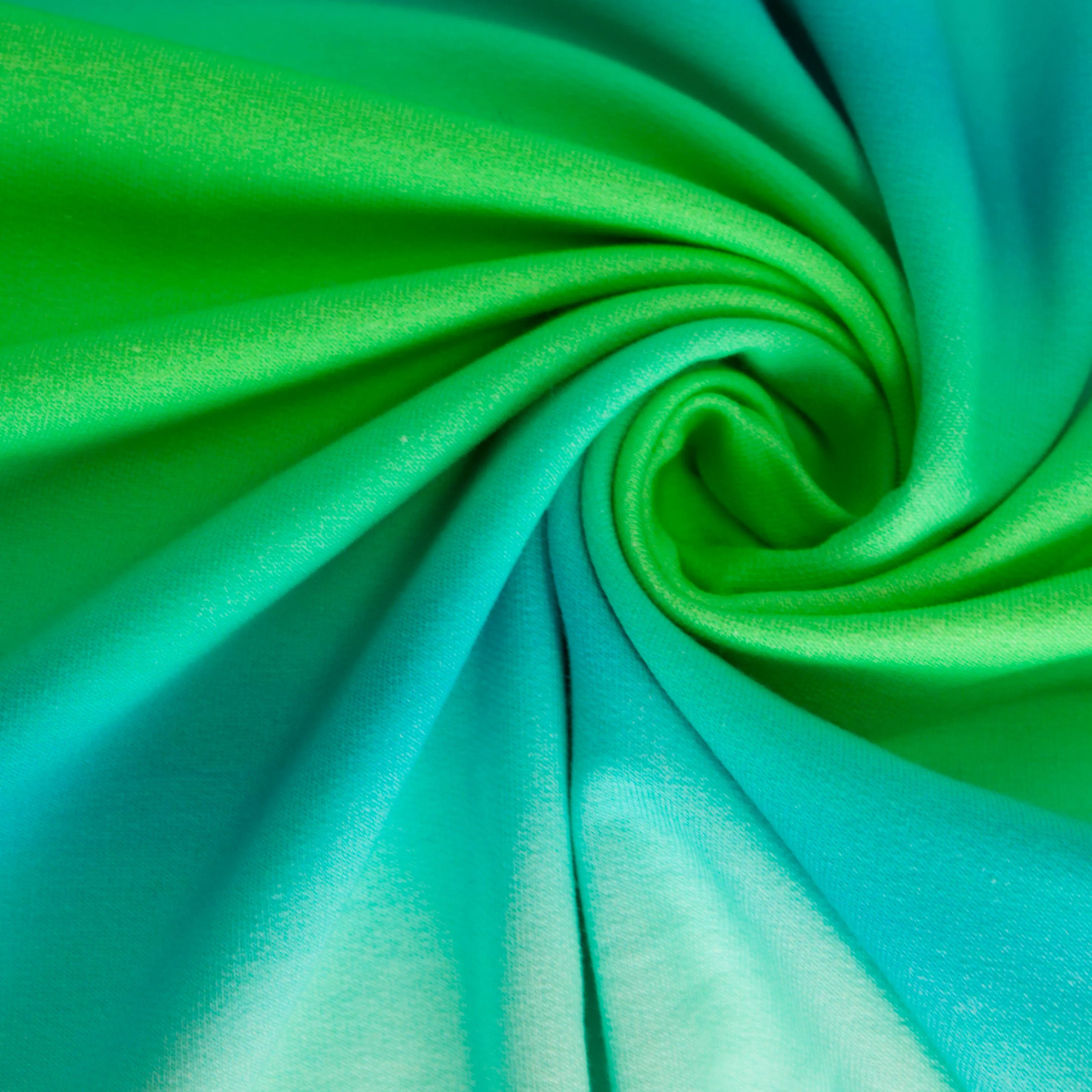French terry kleurenovergang groen-blauw