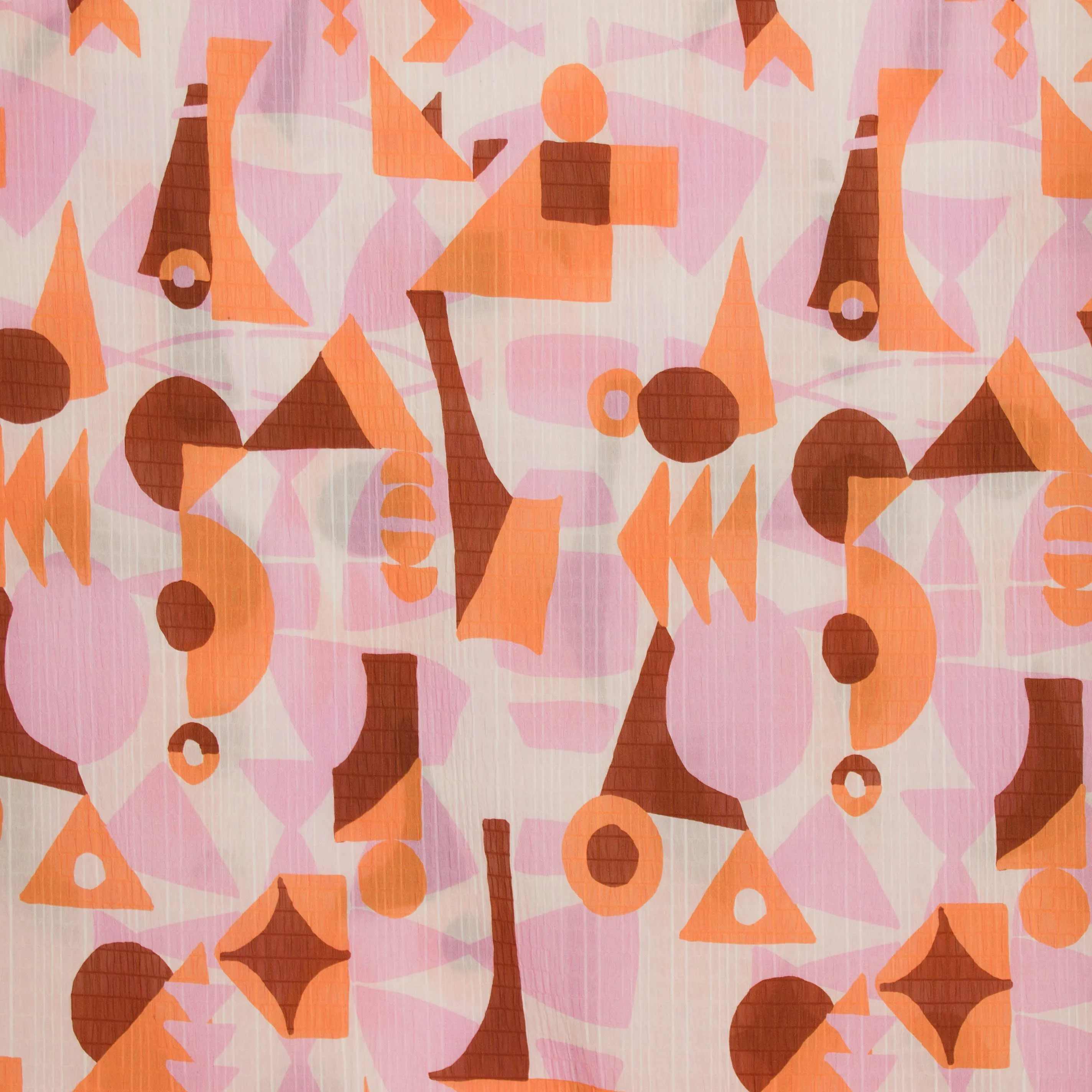 Polyester seersucker met abstracte print - Knipmode & Editex