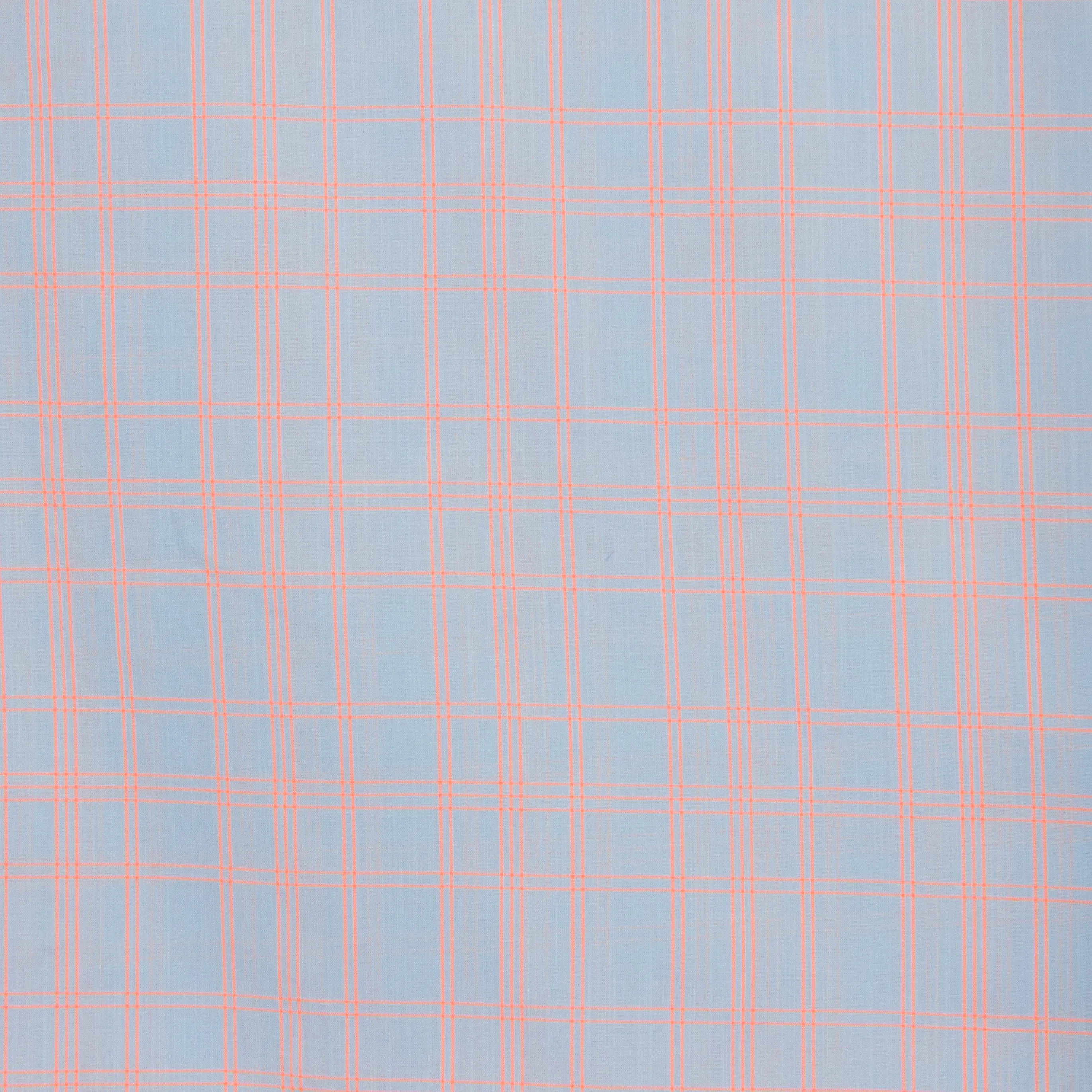 Katoen polyester poplin lichtblauw geruit - Knipmode & Editex