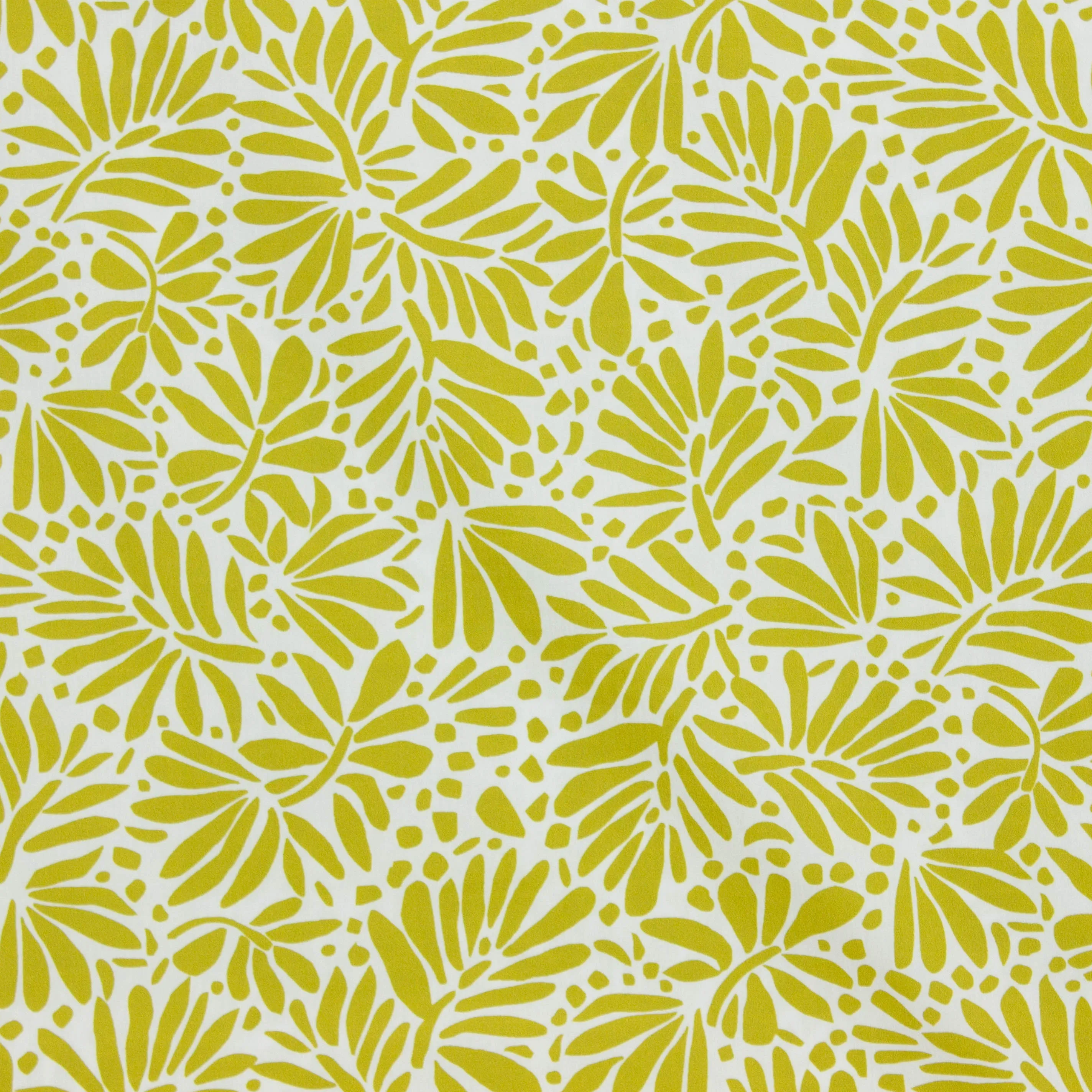 Katoen wit met groene bloemen print - Knipmode & Editex