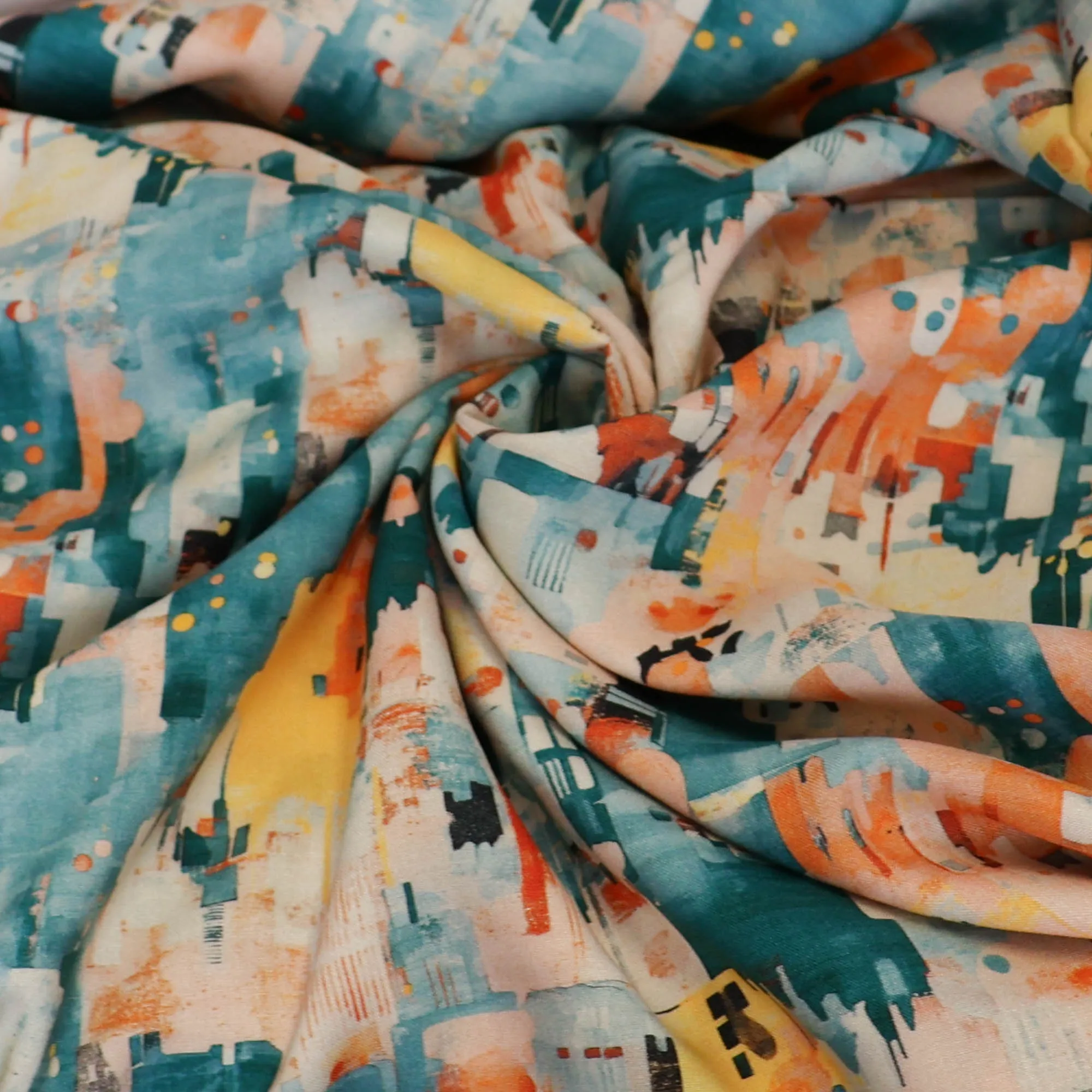 Viscose met kleurrijk abstract patroon - See You At Six