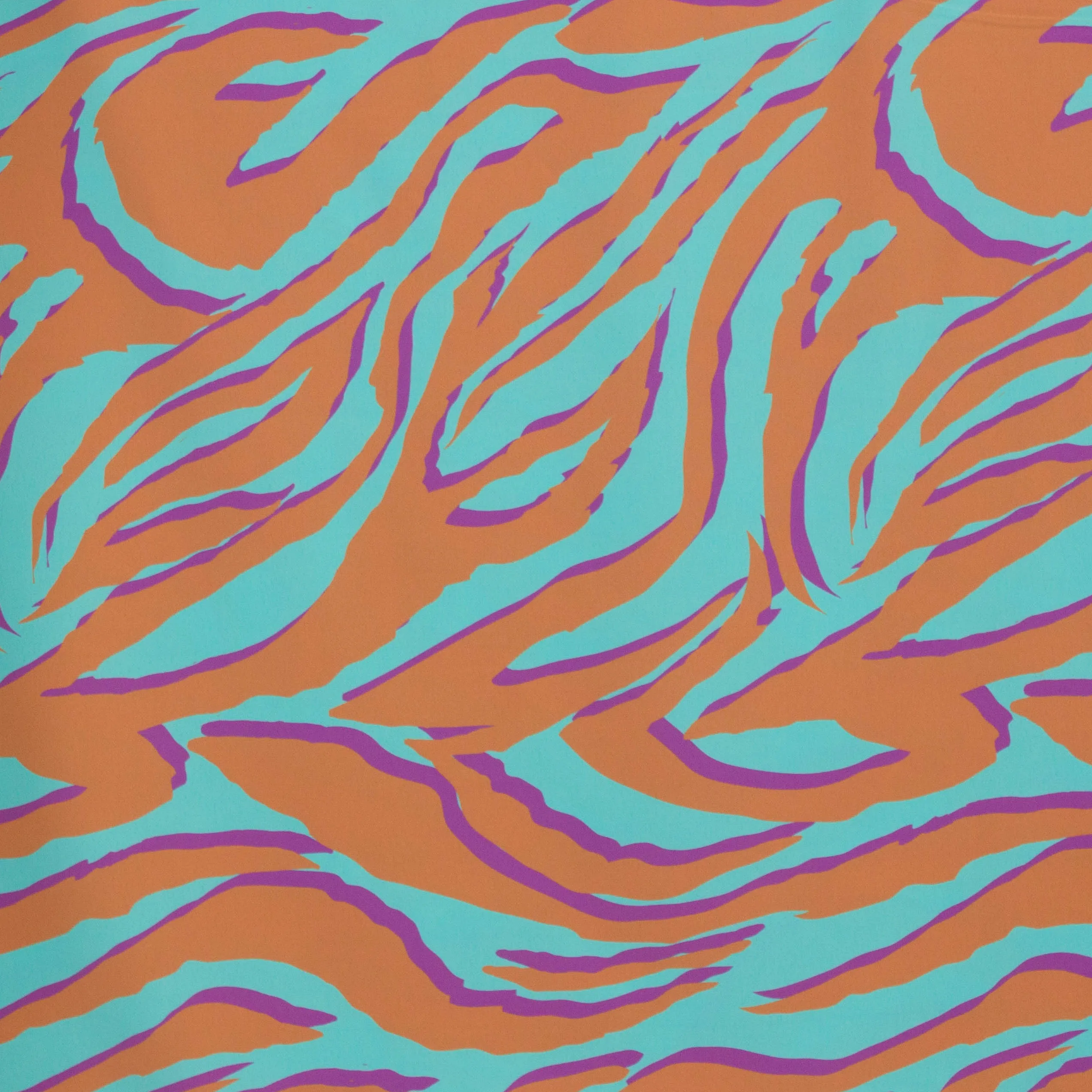 Polyester turquoise met dierenprint - A La Ville