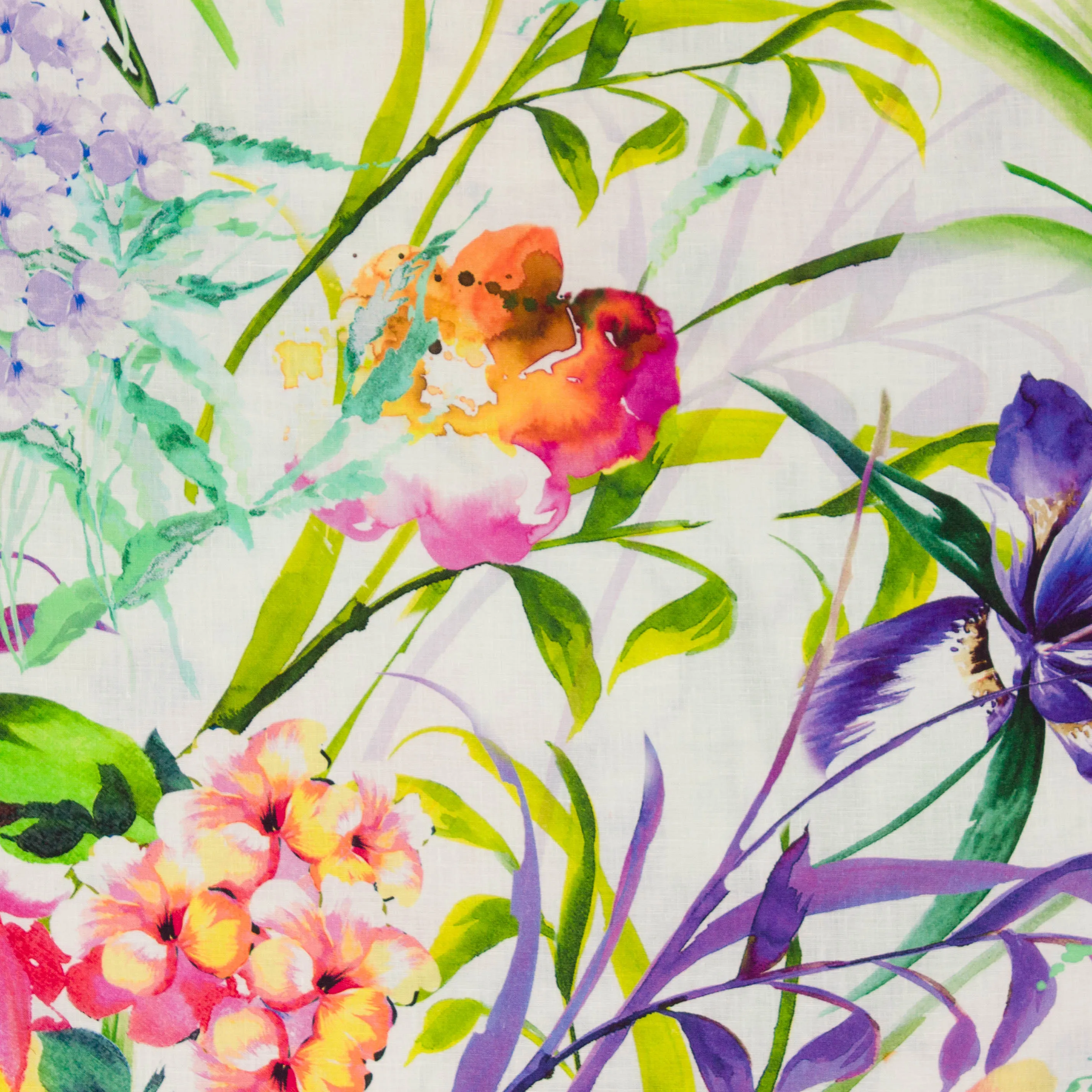 Linnen gebroken wit met bloemen - Alta Moda
