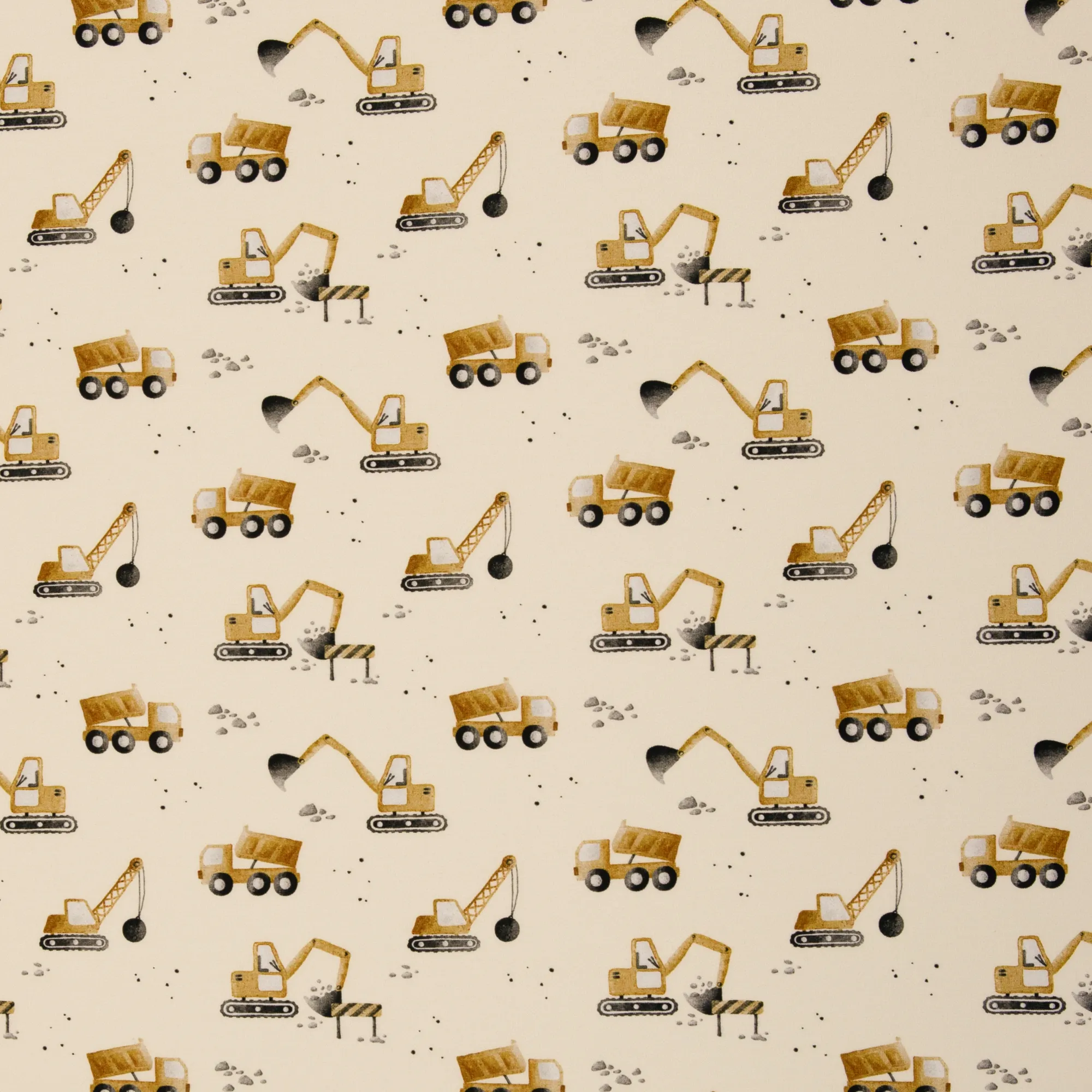 Tricot beige met kranen Achtung Baustelle - Sabine Marshall