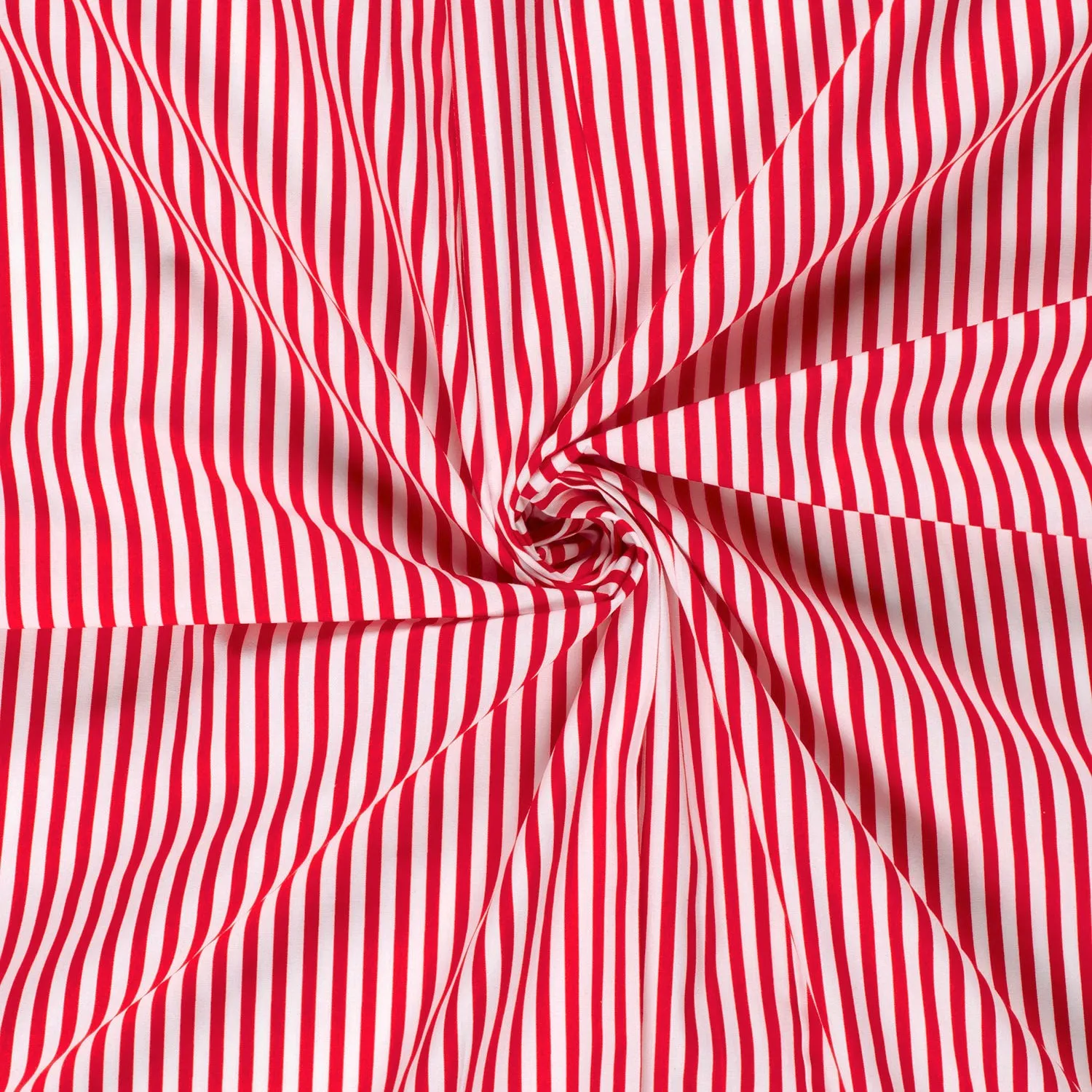 Katoen poplin stof bedrukt strepen rood