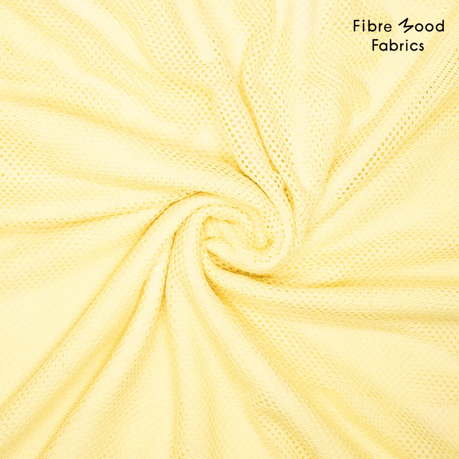Gebreid polyester-katoen visnet geel - Fibre Mood