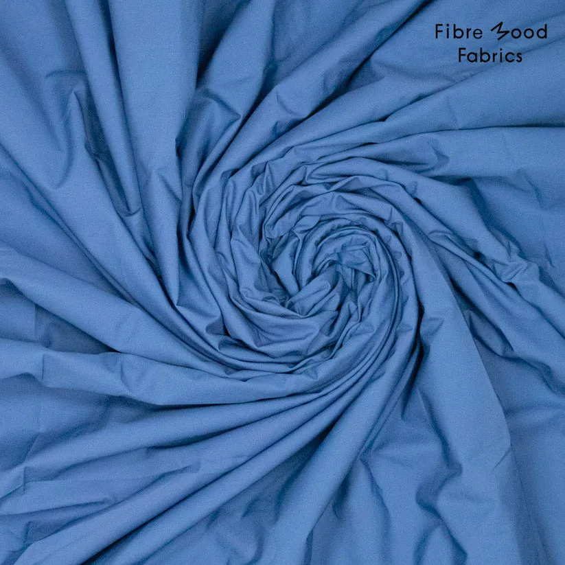 Geweven katoen blauw met zachte touch - Fibre Mood