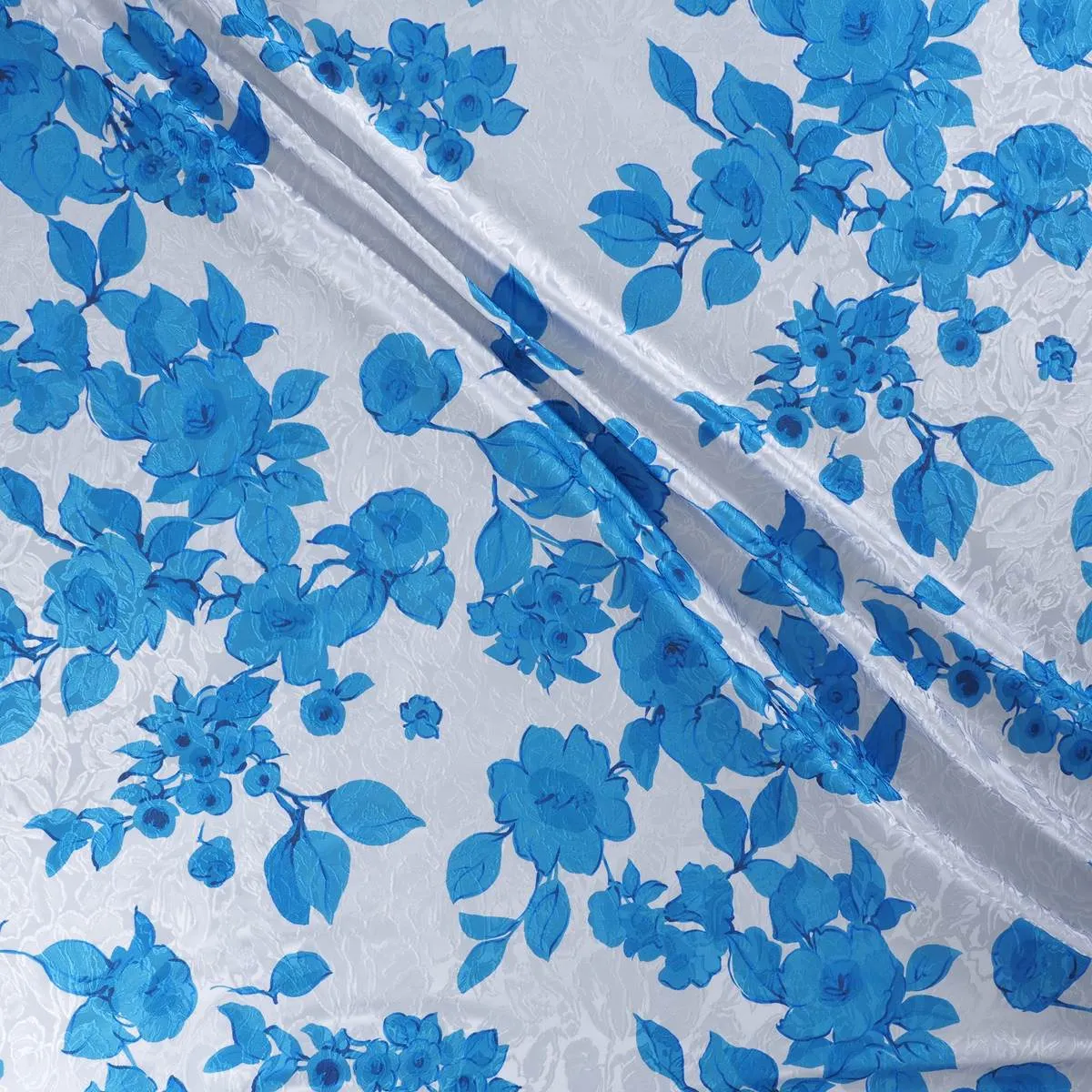 Polyester met blauwe bloemen - Lorré