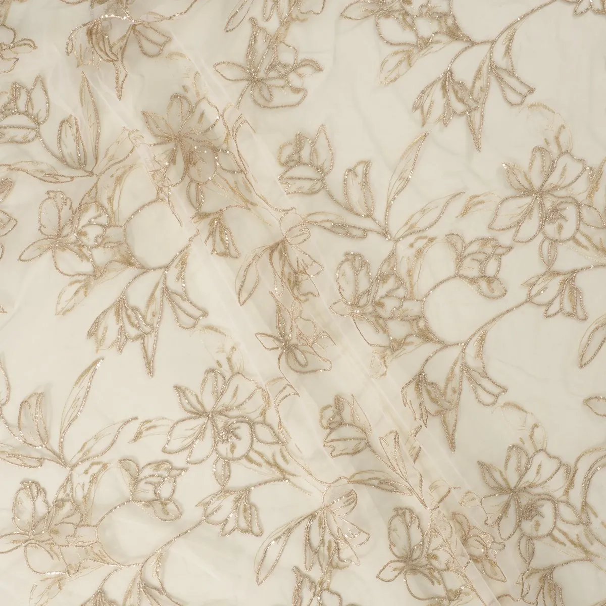 Broderie gouden bloemen met gouddraad - Lorré