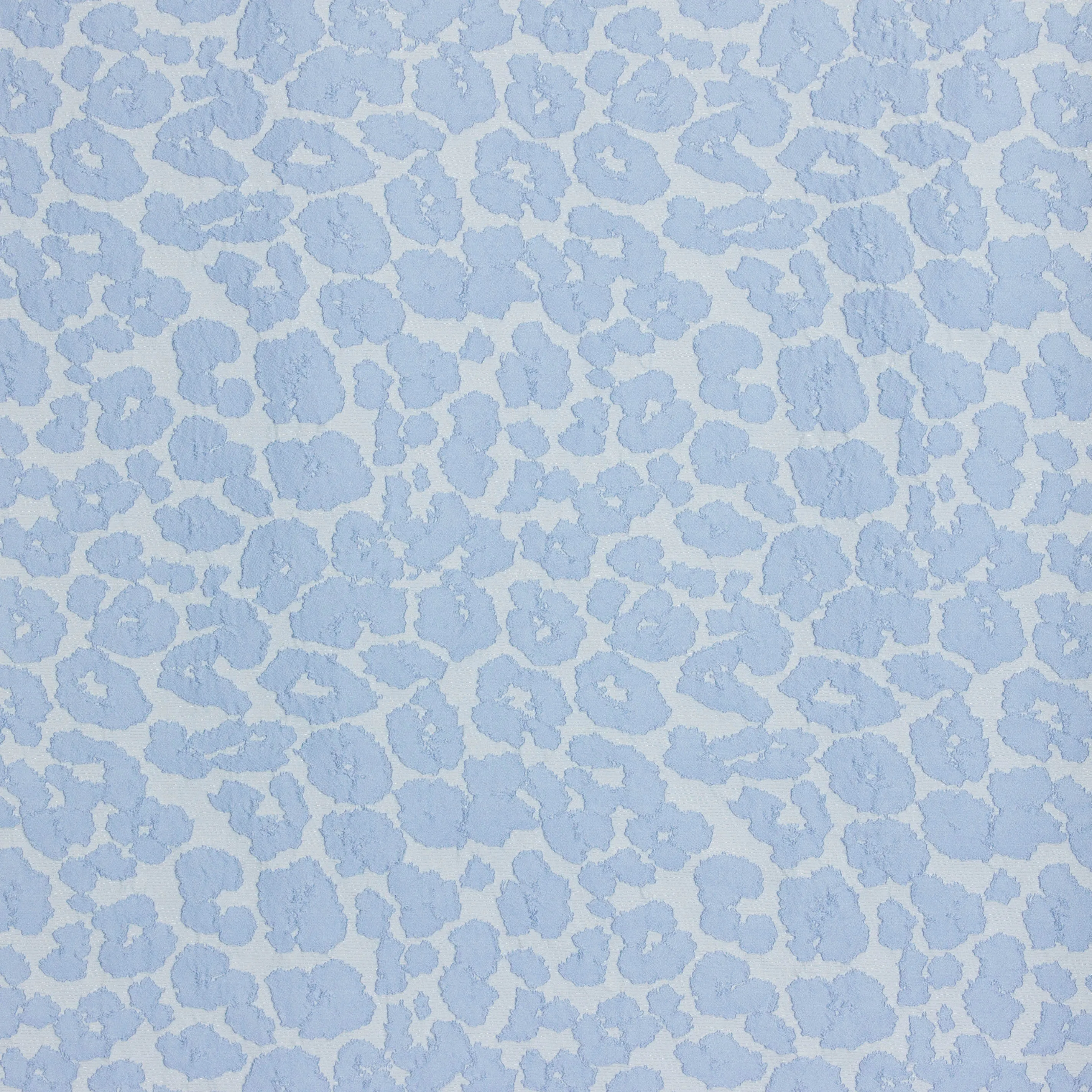 Polyester jacquard blauwe bloemen met lichte glinstering