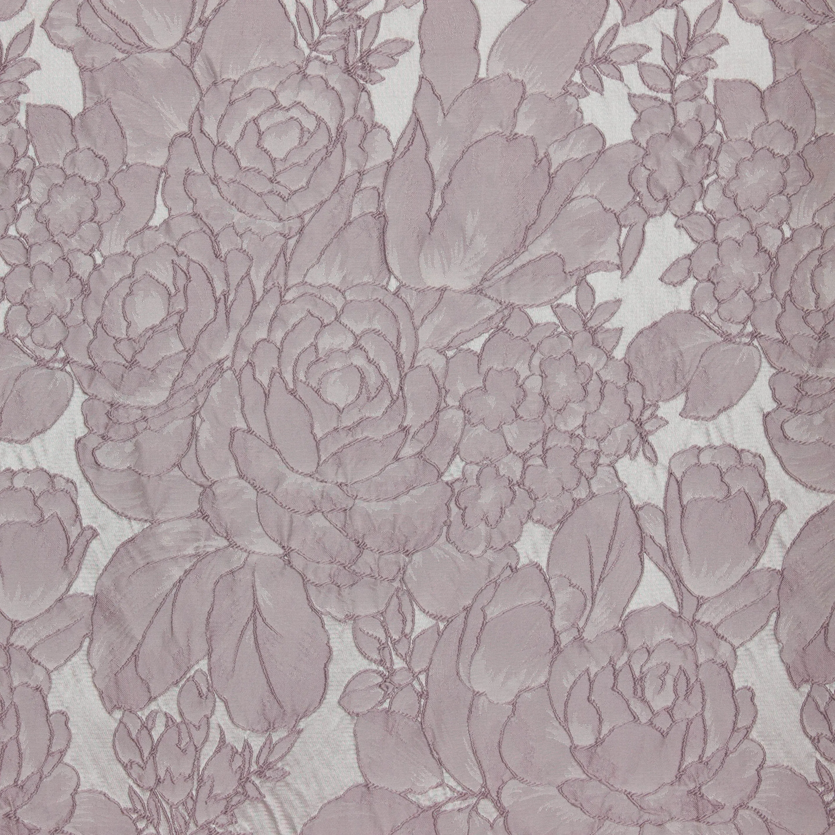 Polyester jacquard bloemen mauve