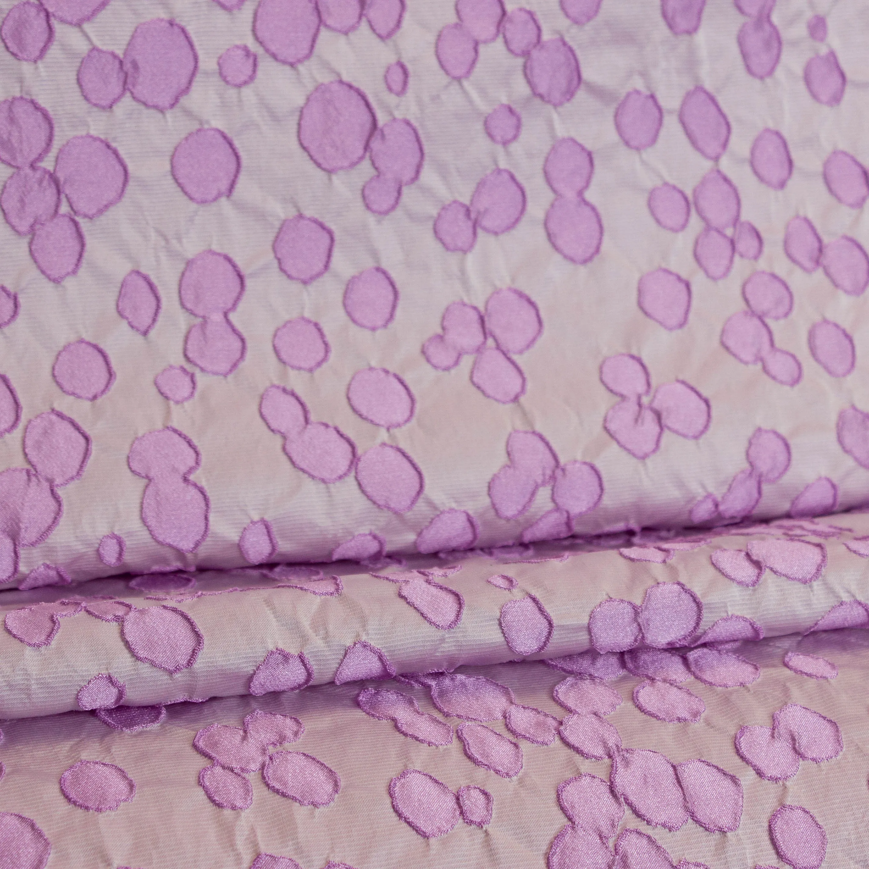 Polyester jacquard lila bolletjes (lichte glinstering)