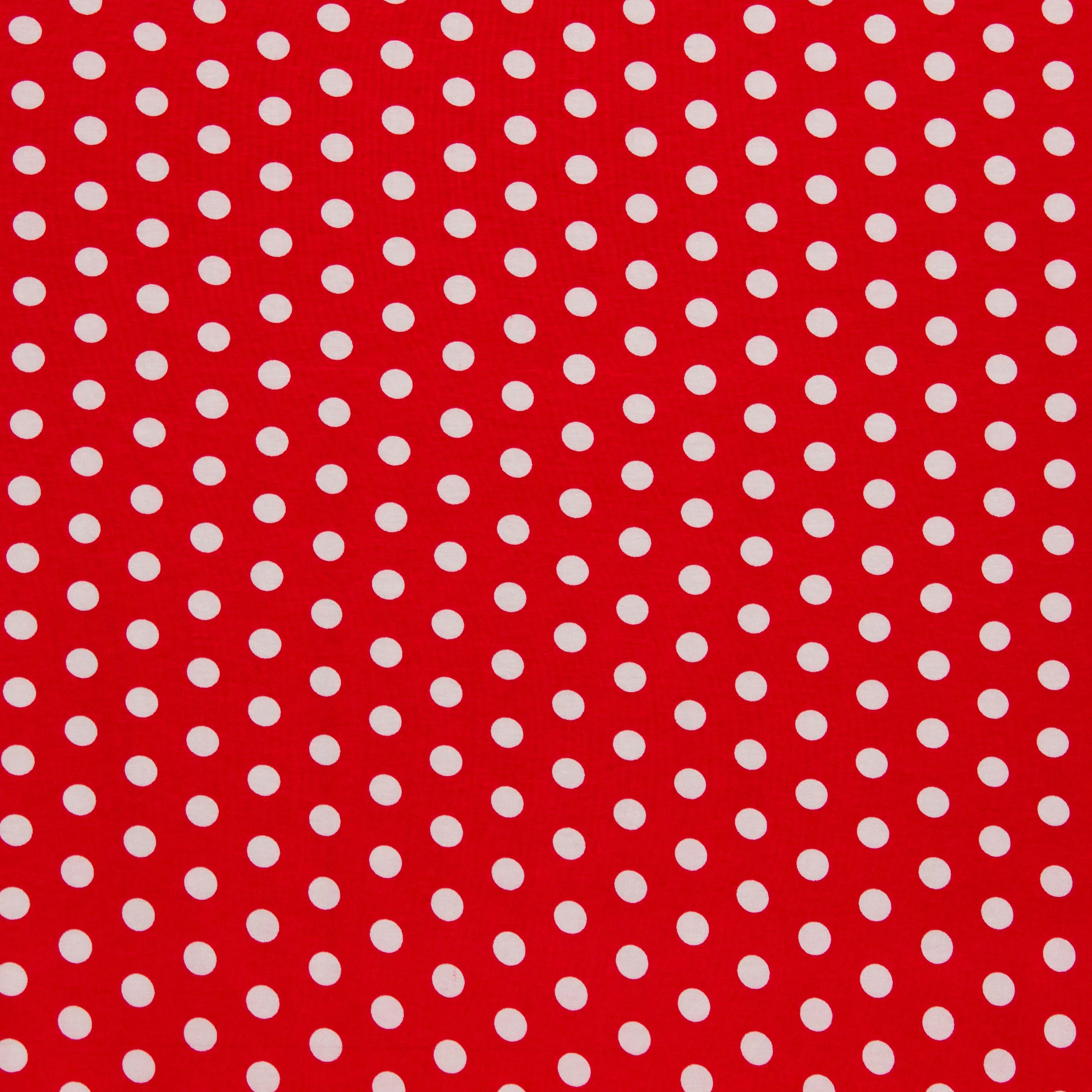 Viscose rood met witte bollen